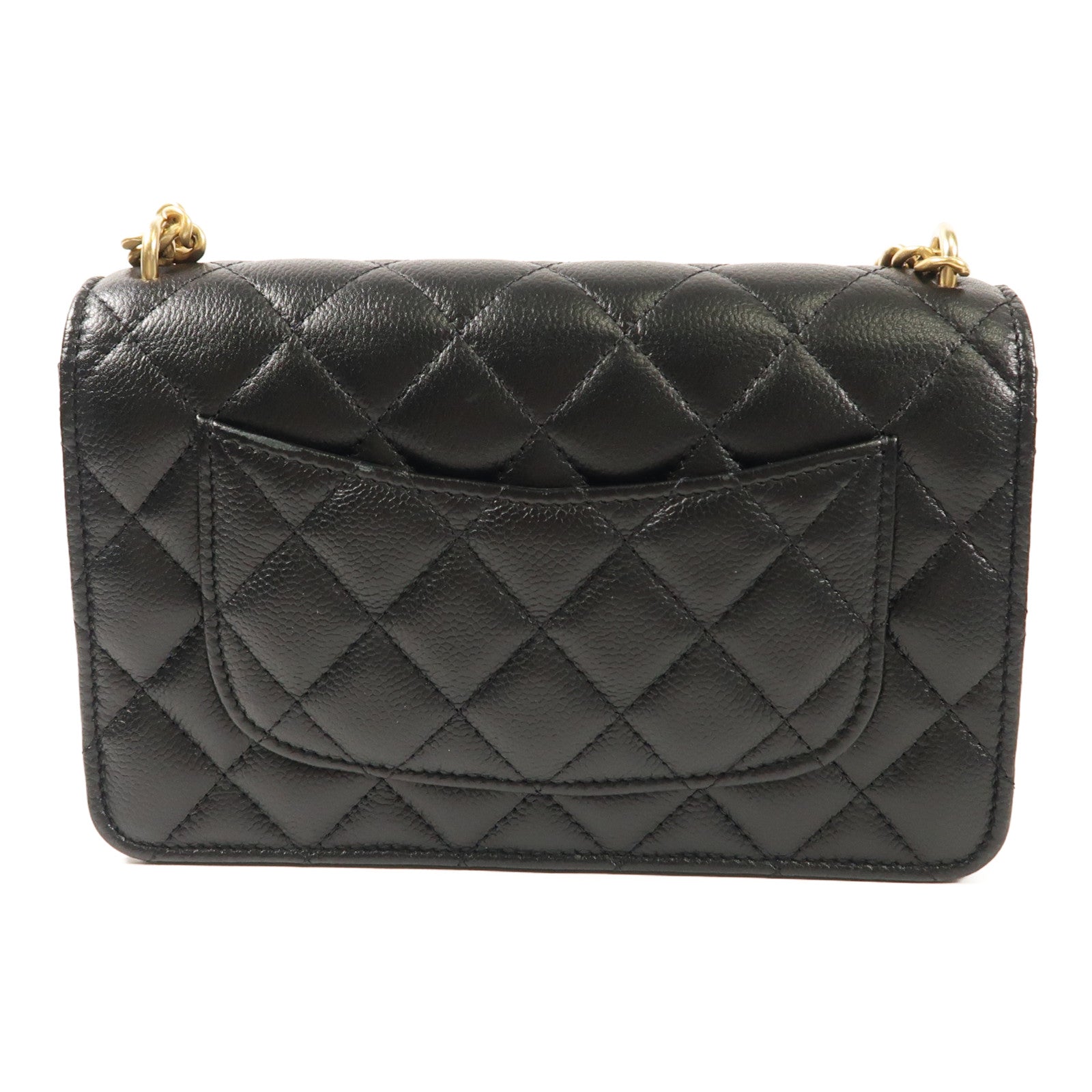 CHANEL 牛皮皮革Wallet On Chain With Heart Chain金扣鏈帶肩背袋