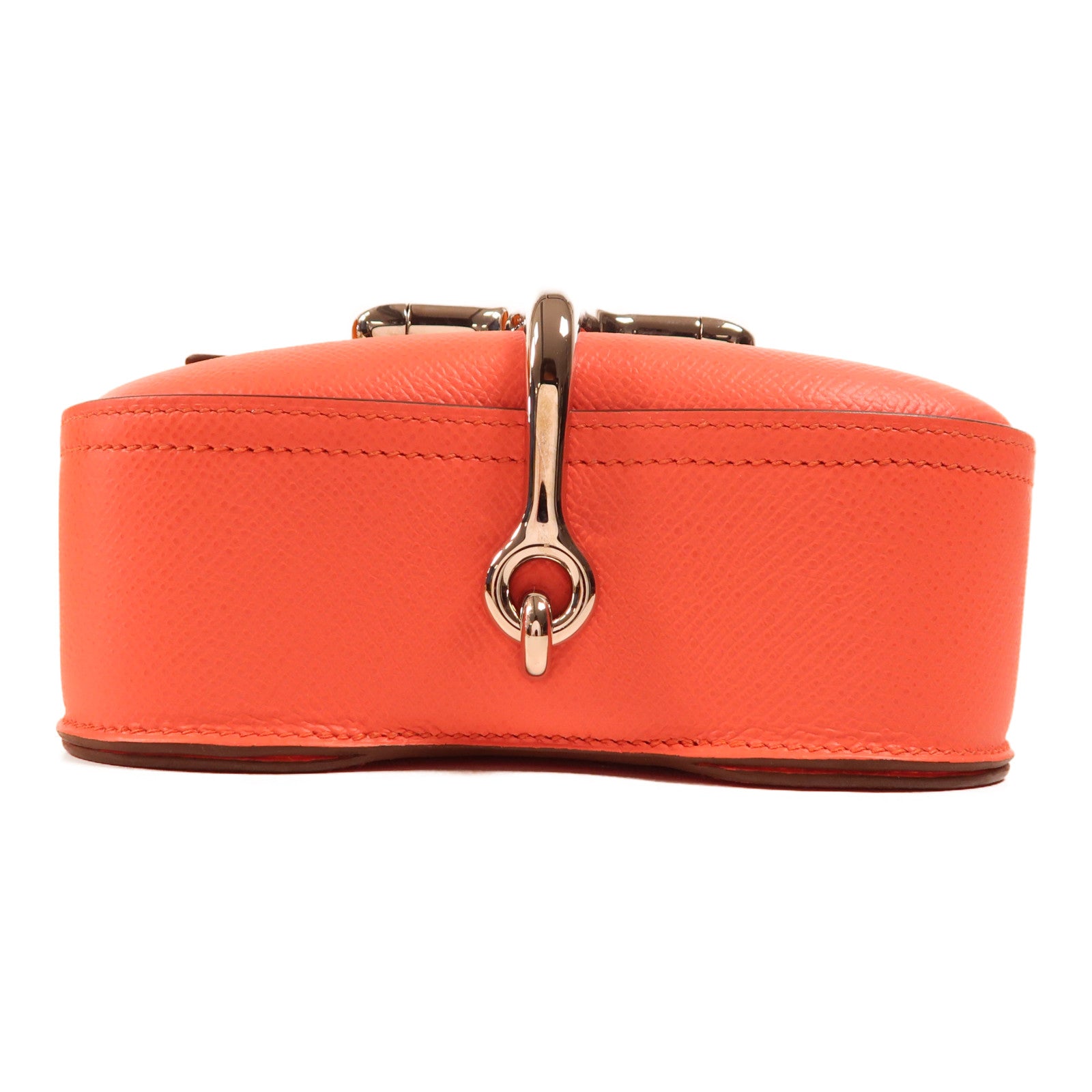 HERMES Epsom皮革Della Cavalleria Mini銀扣肩背袋Rose Texas