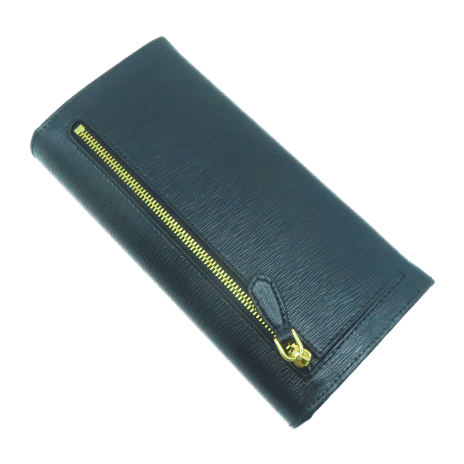 PRADA 【清倉大減價】牛皮皮革Long wallet金扣長錢包黑色