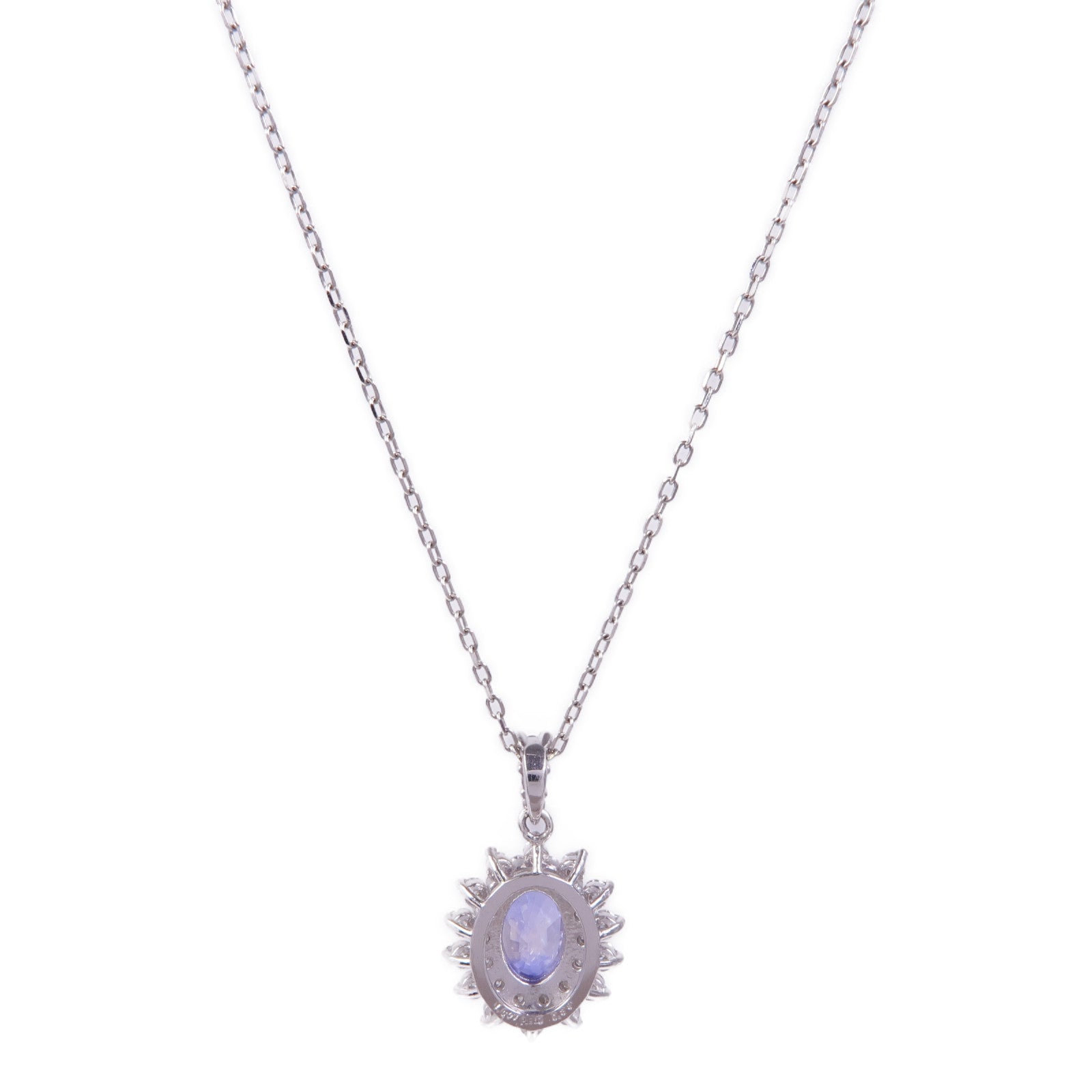 JEWELRY PT900/PT850鉑金Sapphire Diamond Necklace藍寶石/鑽石項鍊