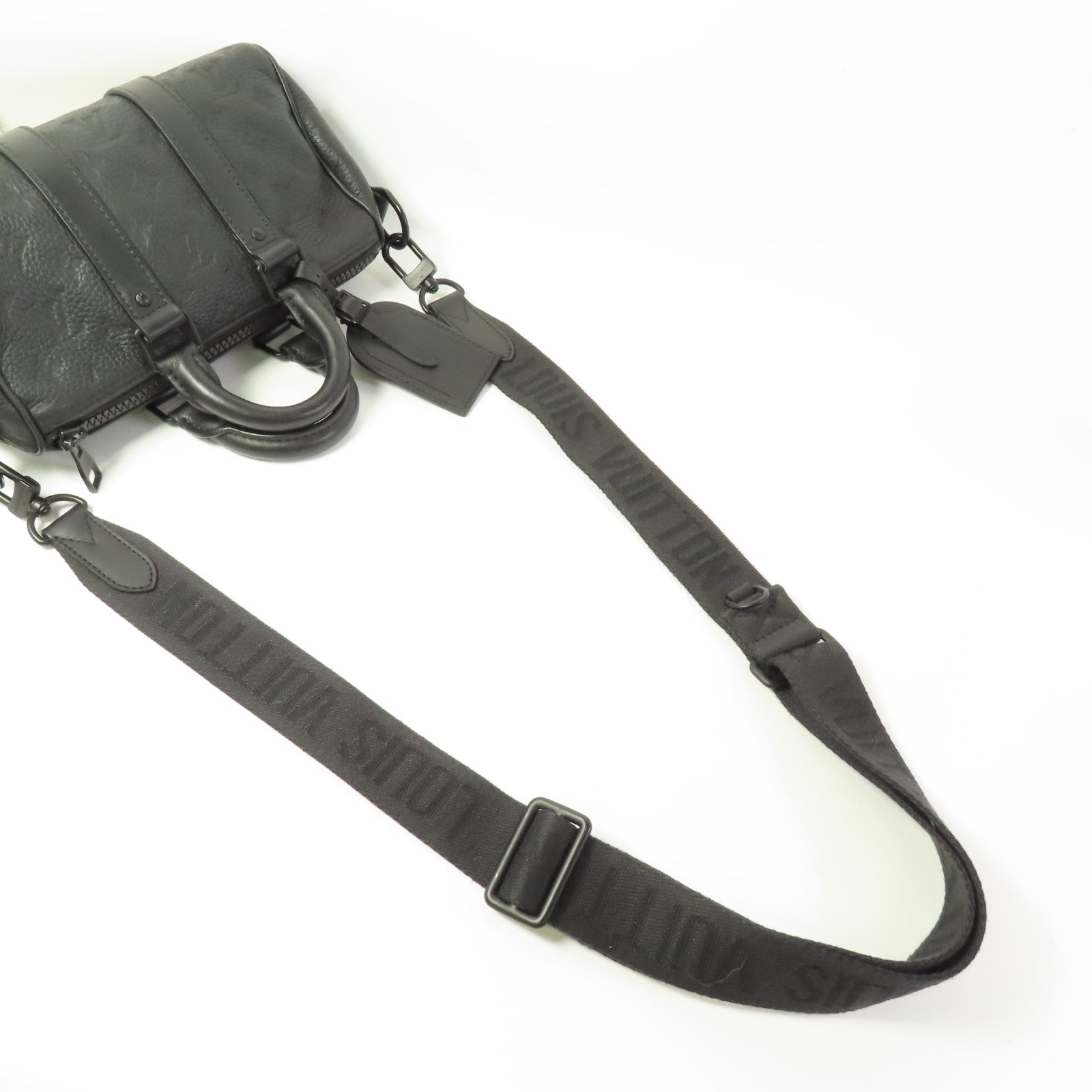 LOUIS VUITTON Taurillon Monogram Keepall Bandouliere 25手挽肩背兩用袋