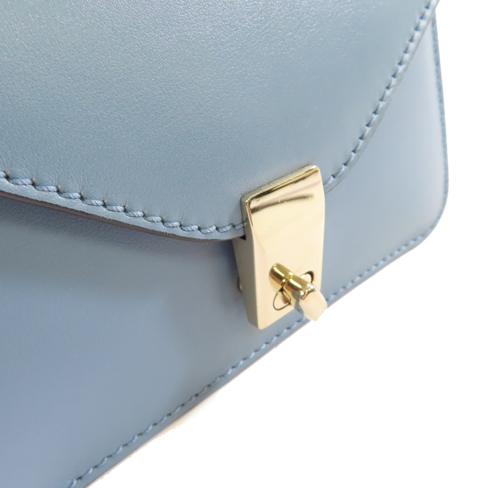 Valentino 牛皮皮革Chain Shoulder Bag金扣鏈帶肩背袋藍色