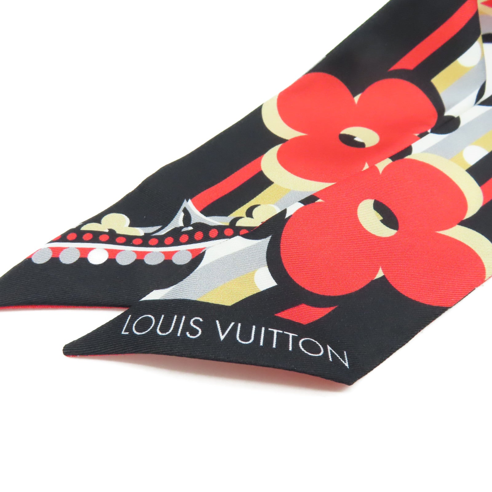 LOUIS VUITTON 【激減優惠】Pop Monogram絲質BB Bandeau Scarf絲巾紅色/黑色/彩色