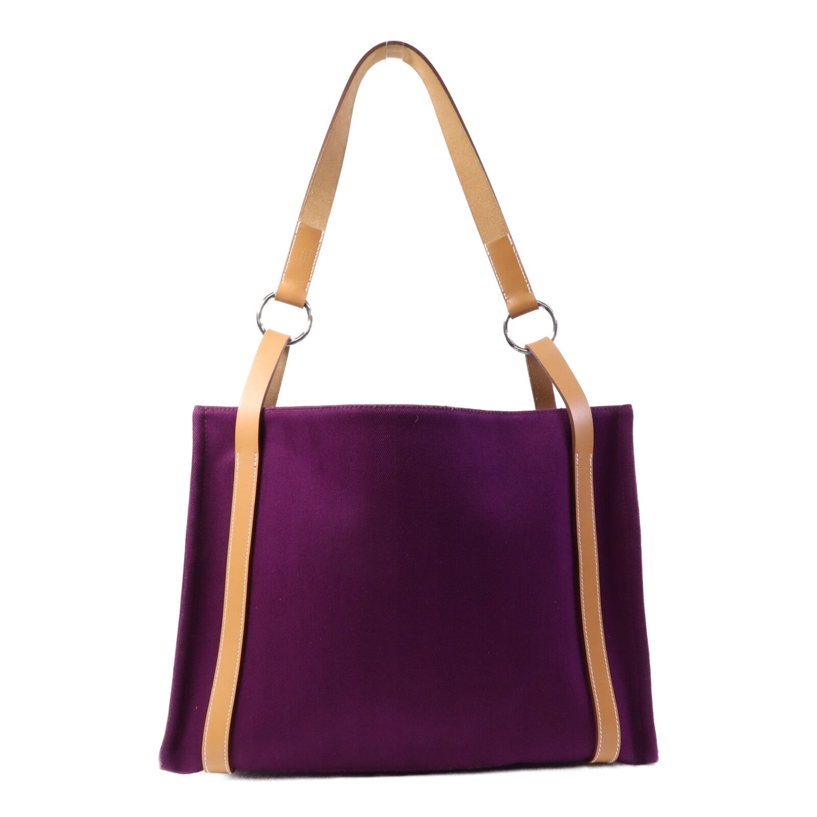 HERMES 帆布Cabalicol銀扣肩背袋Anemone