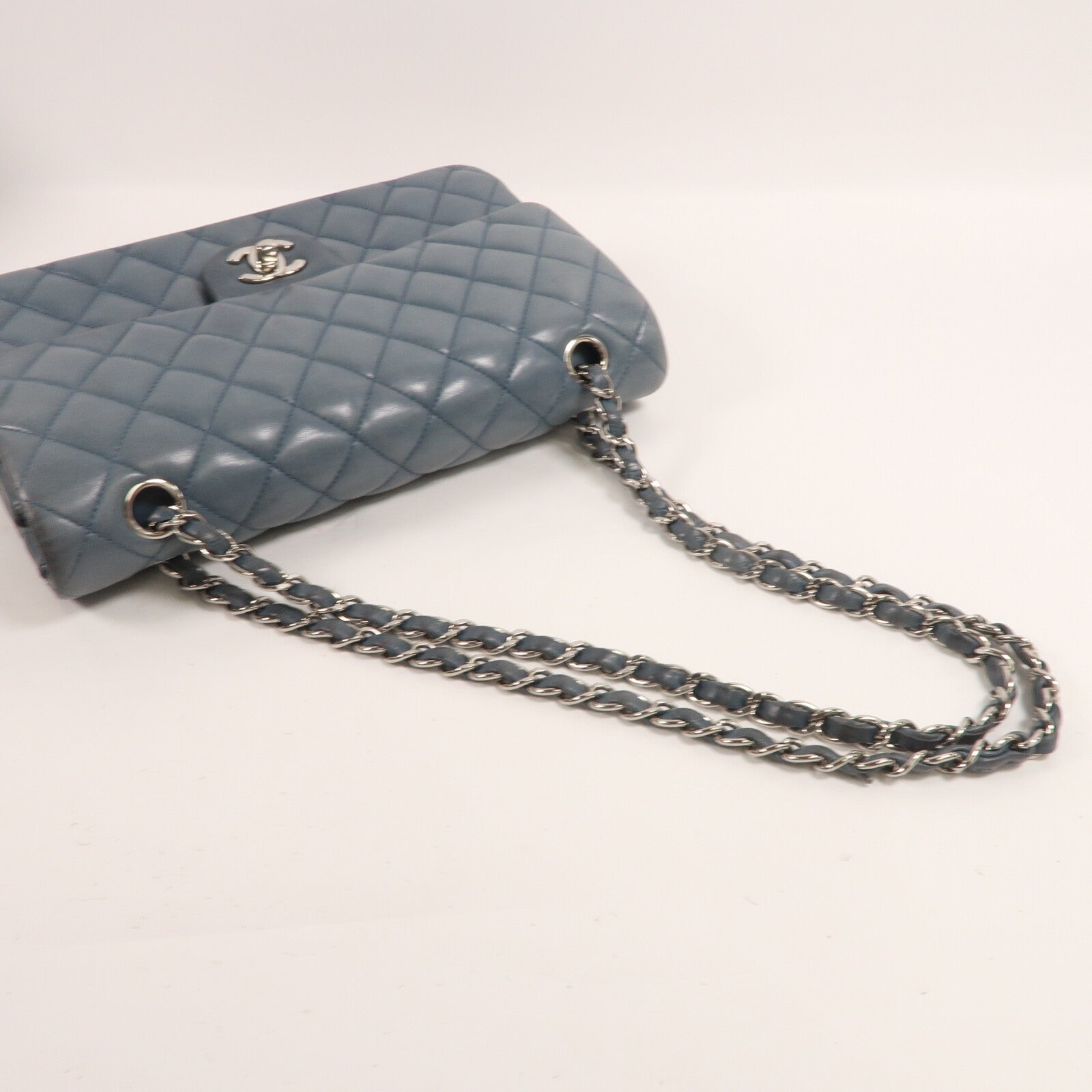 CHANEL 羊皮皮革Classic 25銀扣鏈帶肩背袋