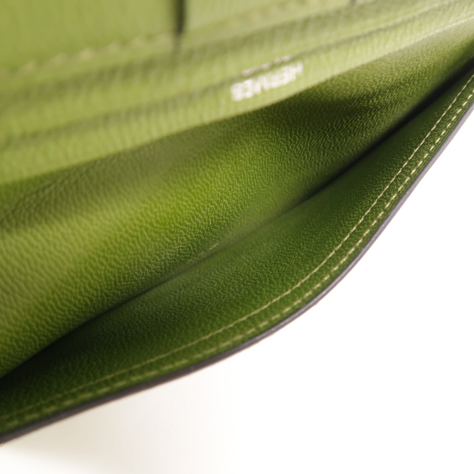 HERMES Alligator皮革Bearn Long Wallet長錢包Vert Anis