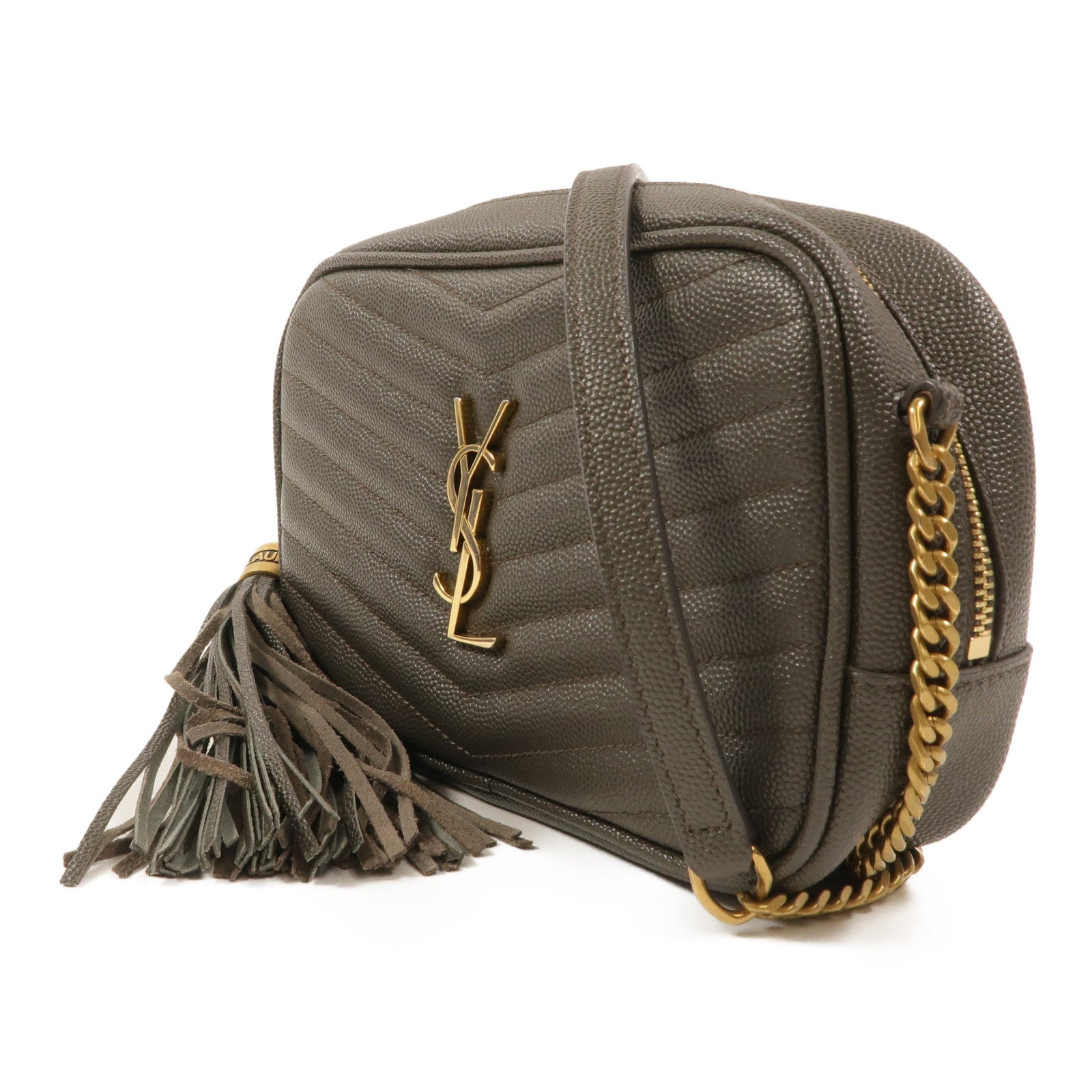 SAINT LAURENT 牛皮皮革Lou Mini Bag鏈帶肩背袋