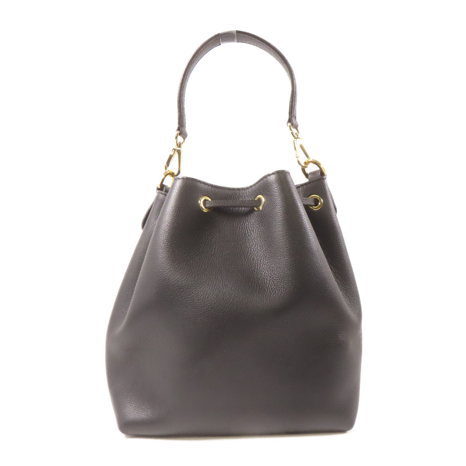 LOUIS VUITTON 牛皮皮革Lockme Bucket金扣手挽肩背兩用袋黑色