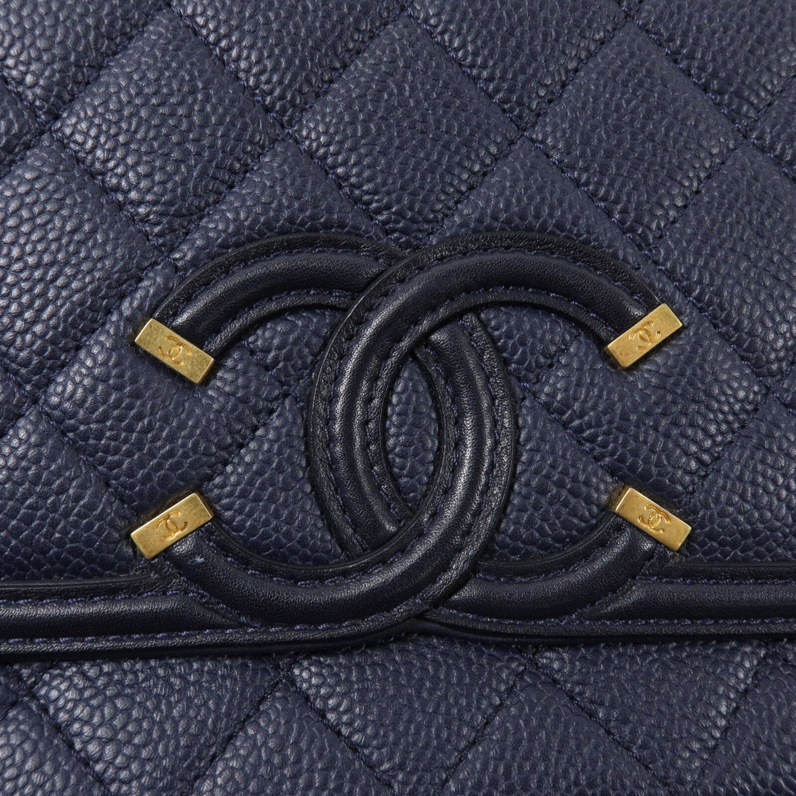 CHANEL 牛皮皮革CC Filigree Flap Bag鏈帶肩背袋