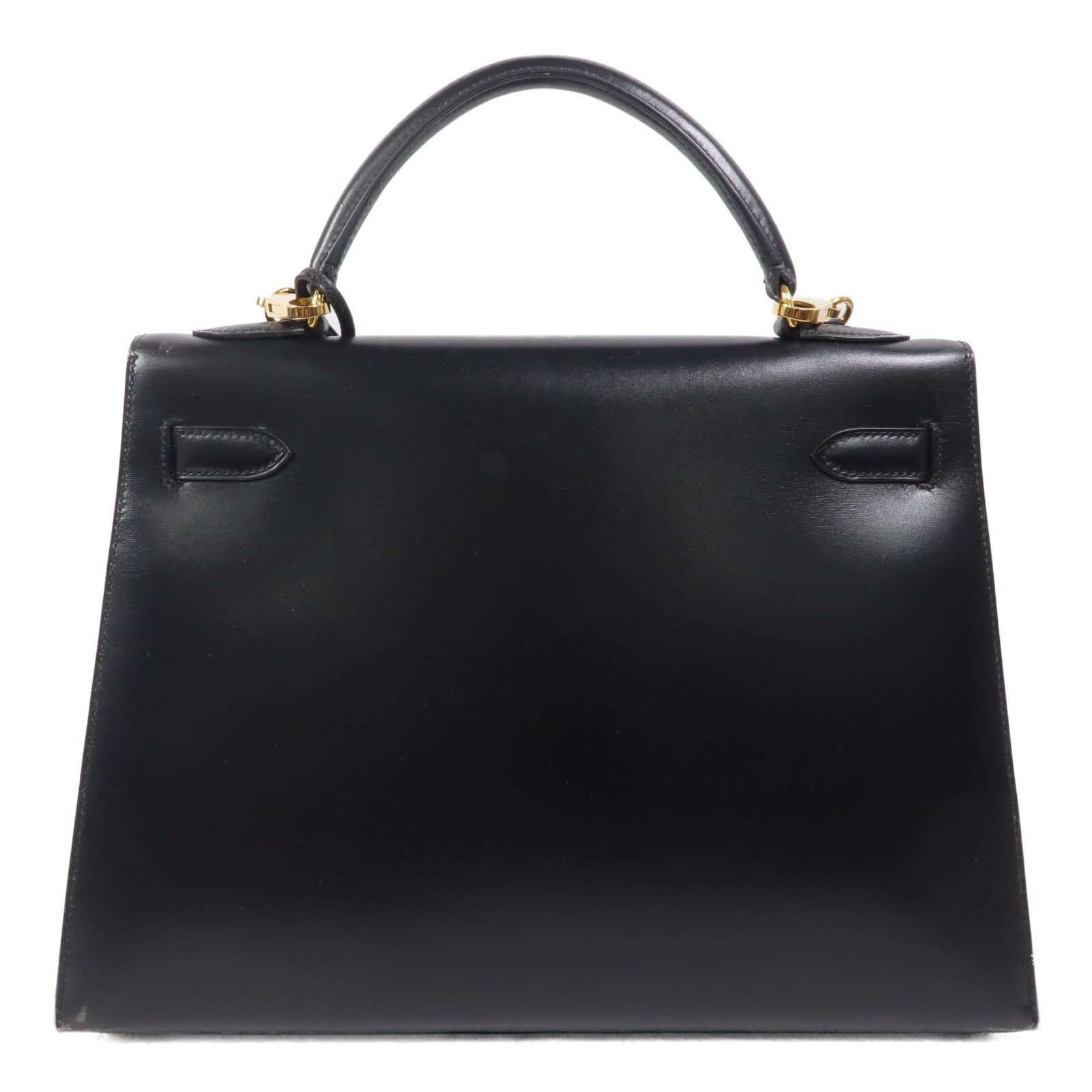 HERMES Box皮革Kelly 32手挽肩背兩用袋Noir