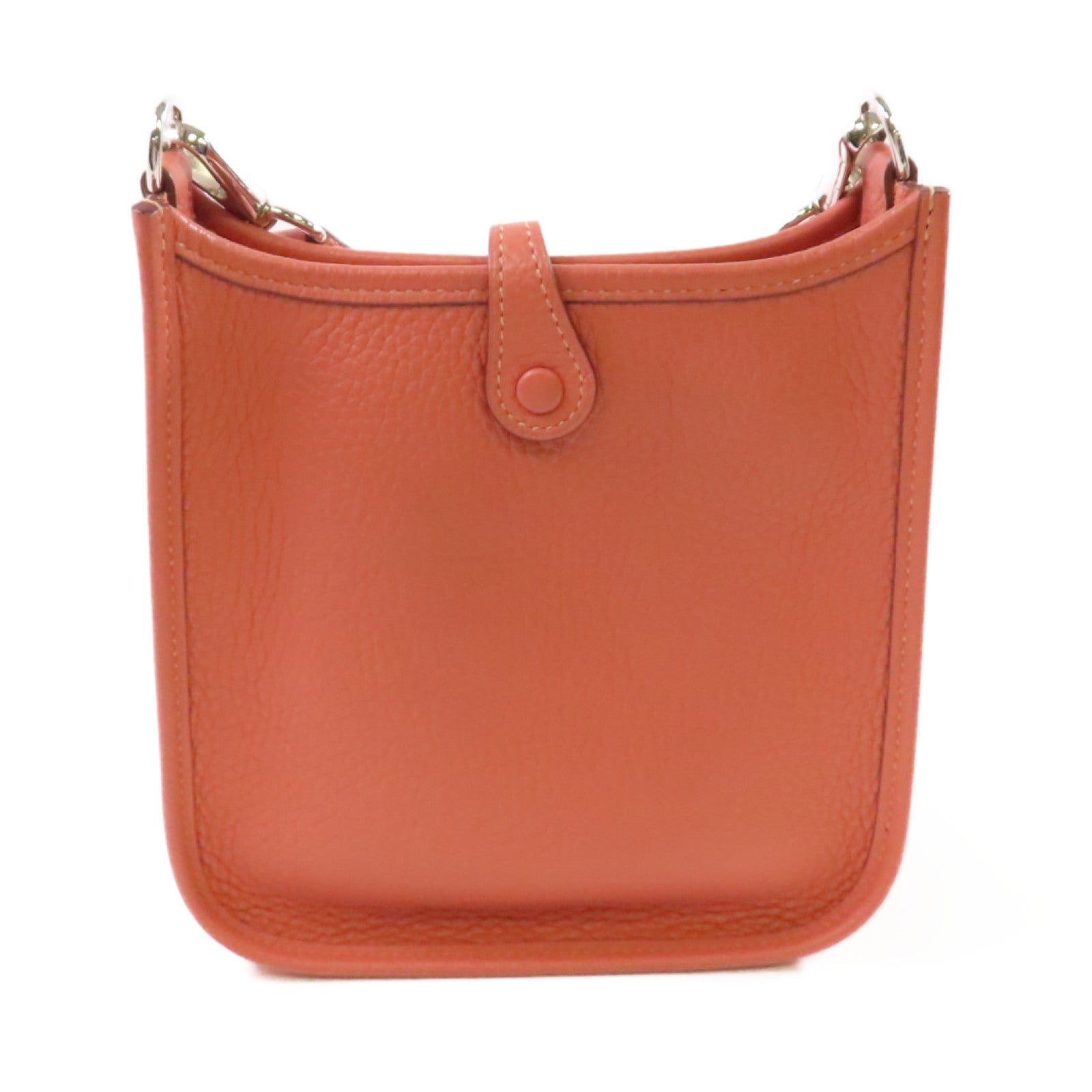HERMES Clemence皮革Evelyne TPM Shoulder Bag銀扣肩背袋I5 Flamingo Pink/火鶴粉色
