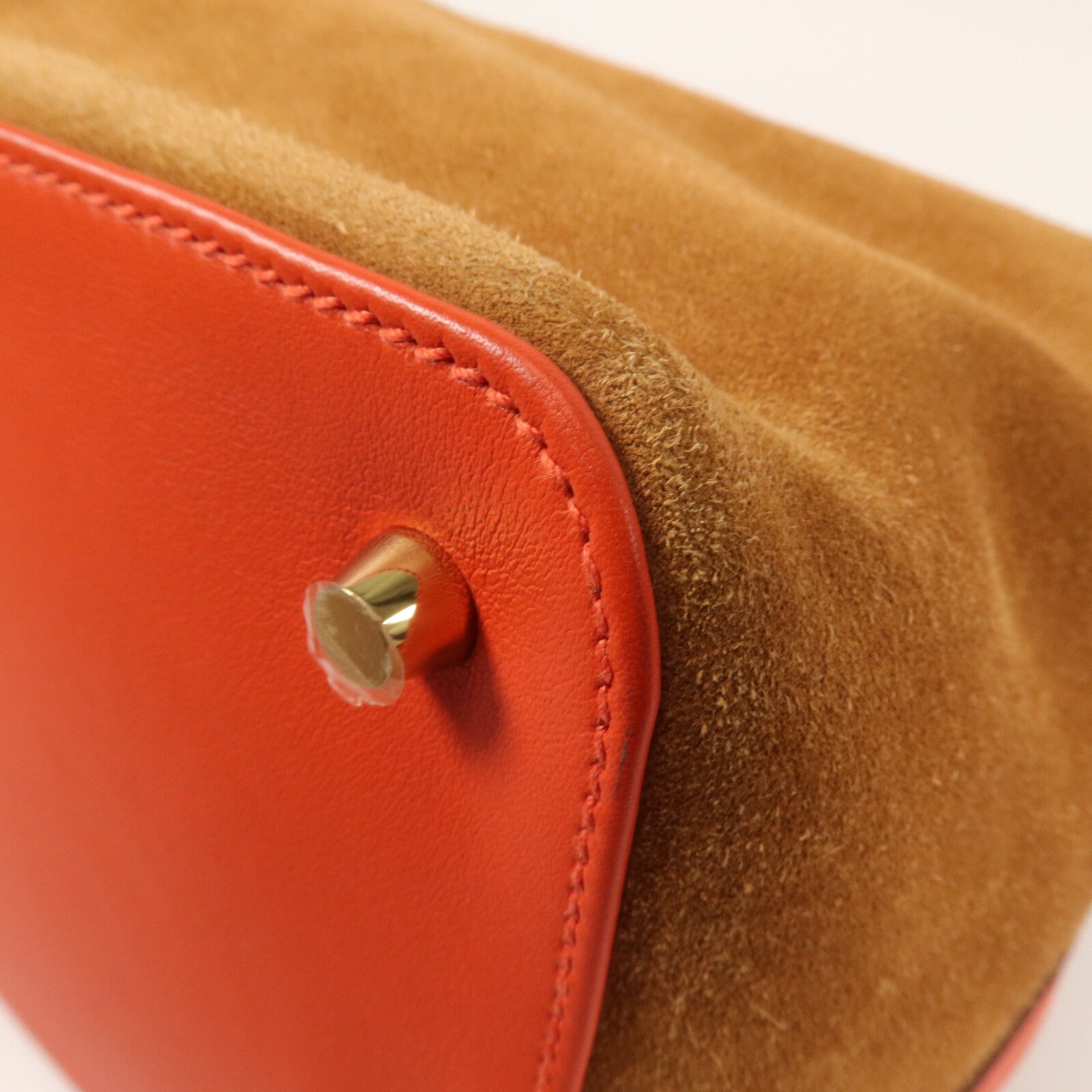 HERMES Veau Doblis/Swift皮革Tool Box 26手挽肩背兩用袋Capucine/Chamois