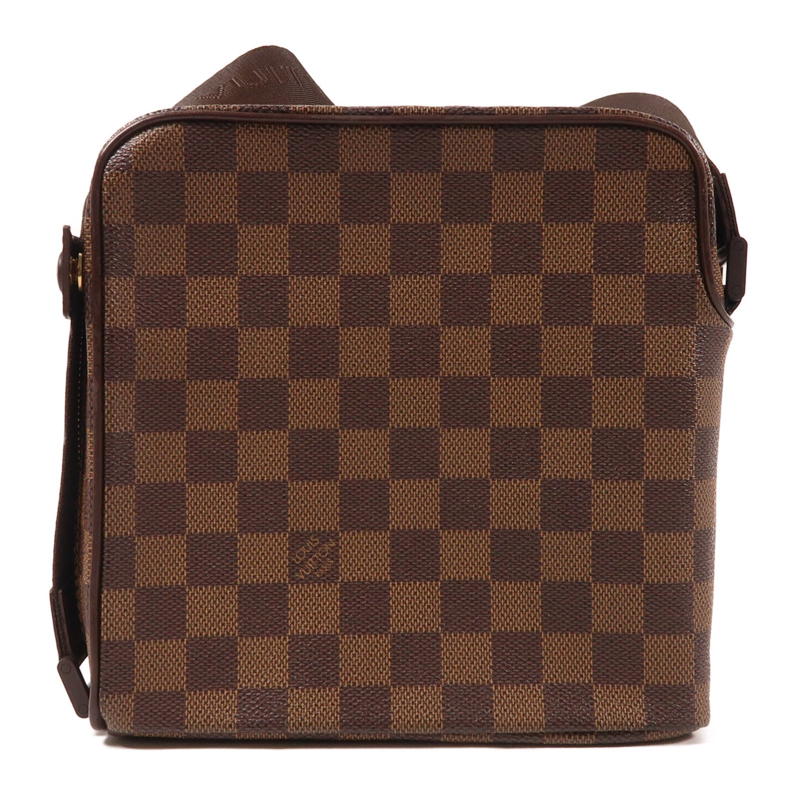 LOUIS VUITTON Damier Ebene Olav金扣肩背袋棕色