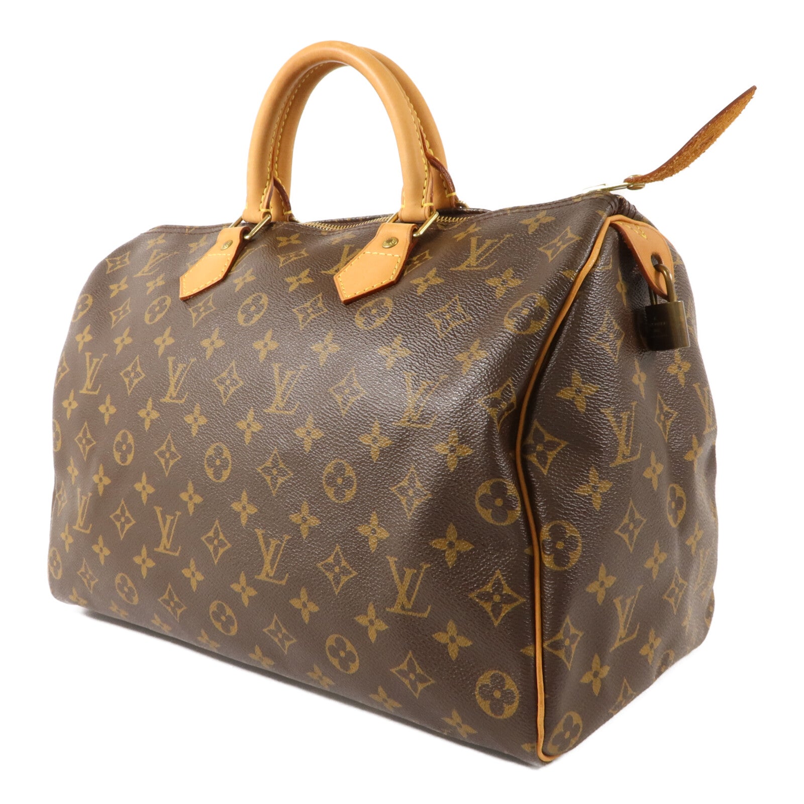 LOUIS VUITTON Monogram Speedy 35金扣手挽袋