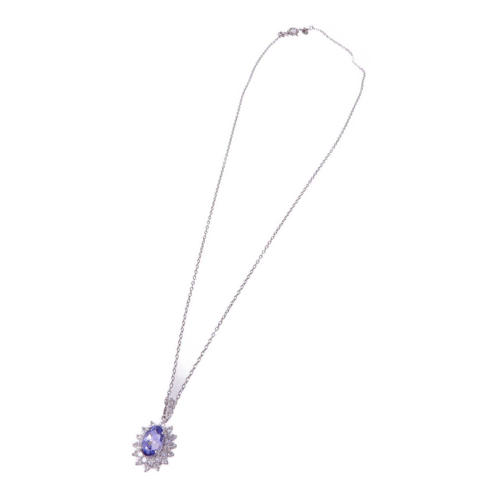 JEWELRY PT900/PT850鉑金Sapphire Diamond Necklace藍寶石/鑽石項鍊