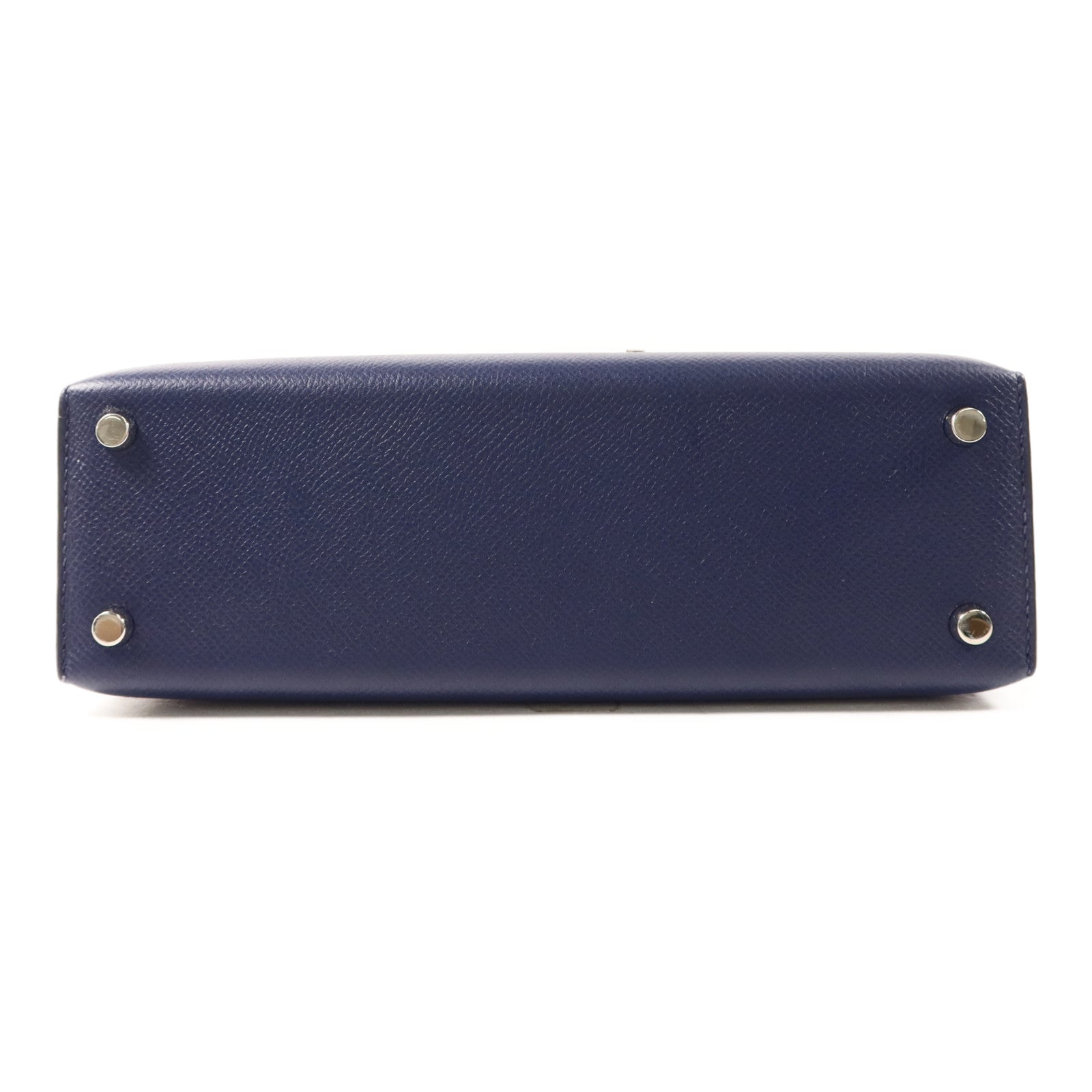 HERMES 【激減優惠】Epsom皮革Verrou 23銀扣肩背袋Bleu Saphir
