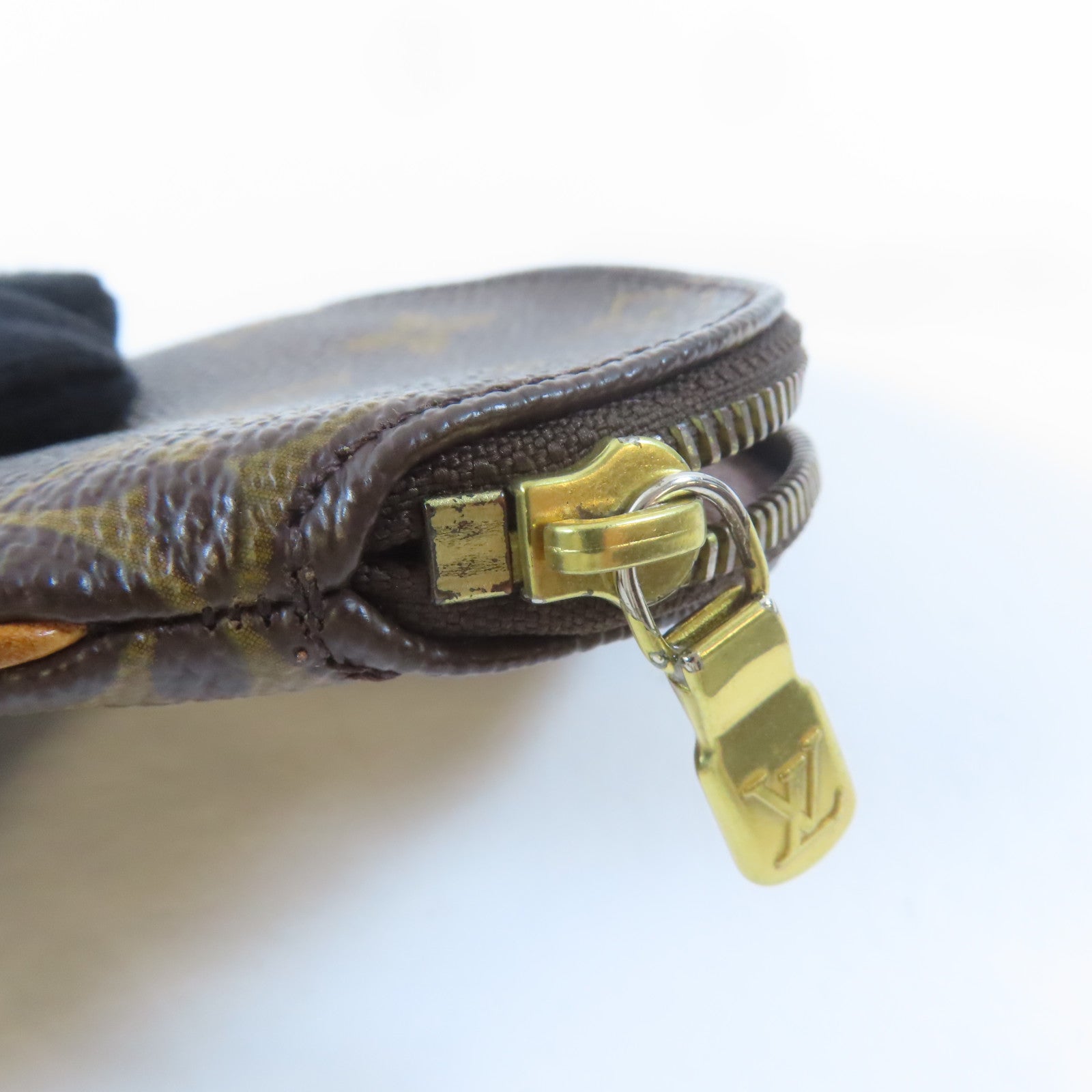 LOUIS VUITTON Monogram Coin Case金扣零錢包啡色