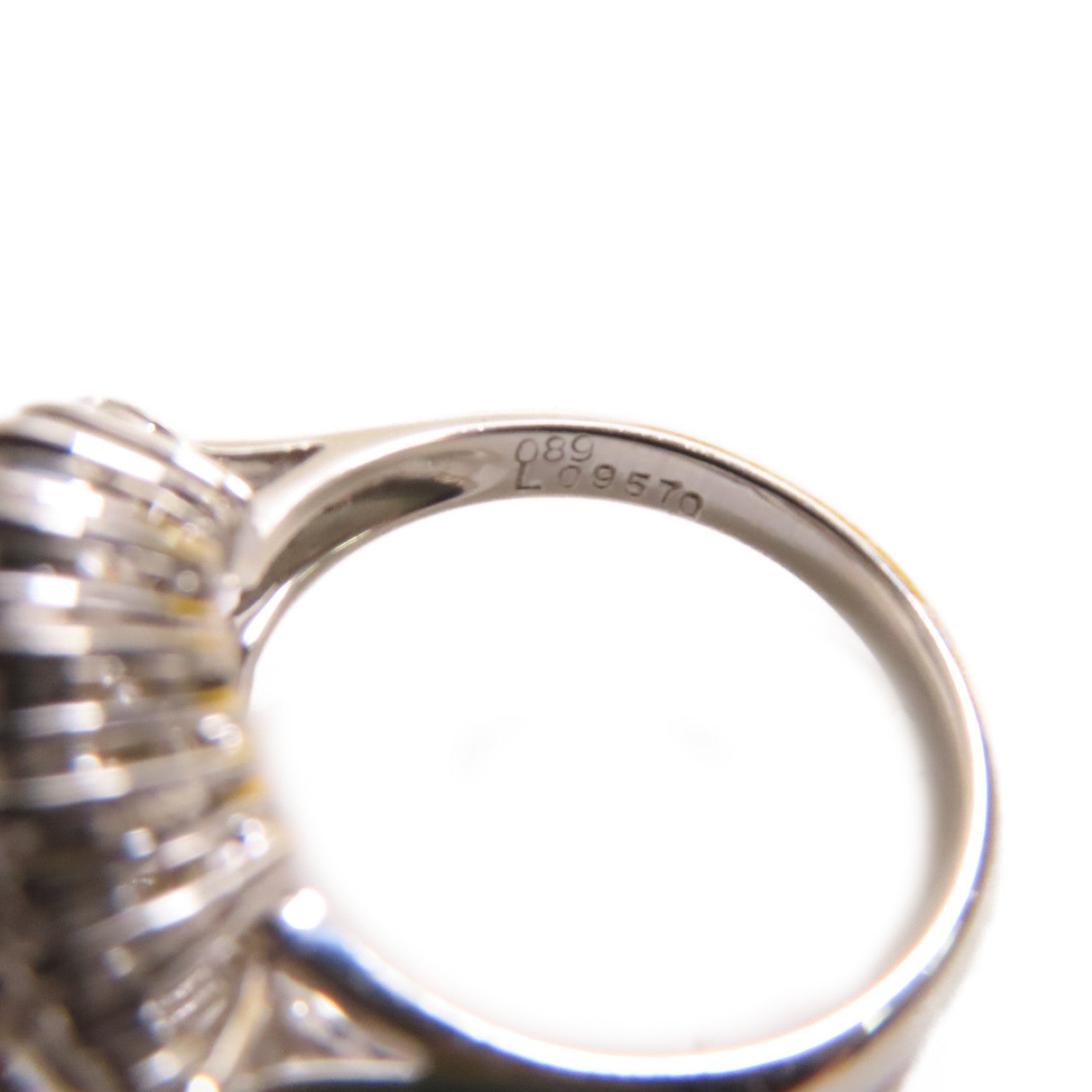JEWELRY 18K白金/12.5mm珍珠/3.30ct鑽石Pearl Ring戒指US#5.75