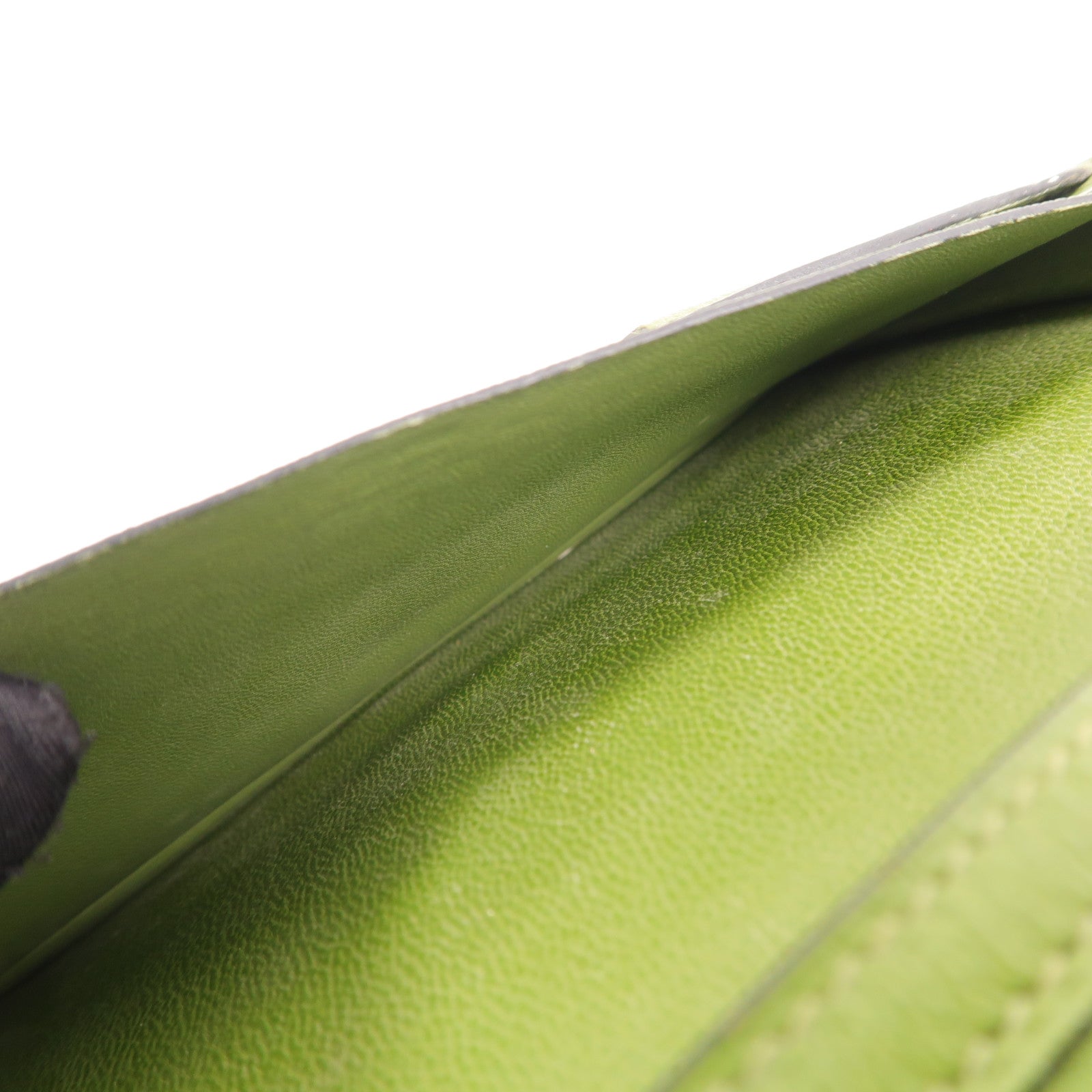 HERMES Alligator皮革Bearn Long Wallet長錢包Vert Anis
