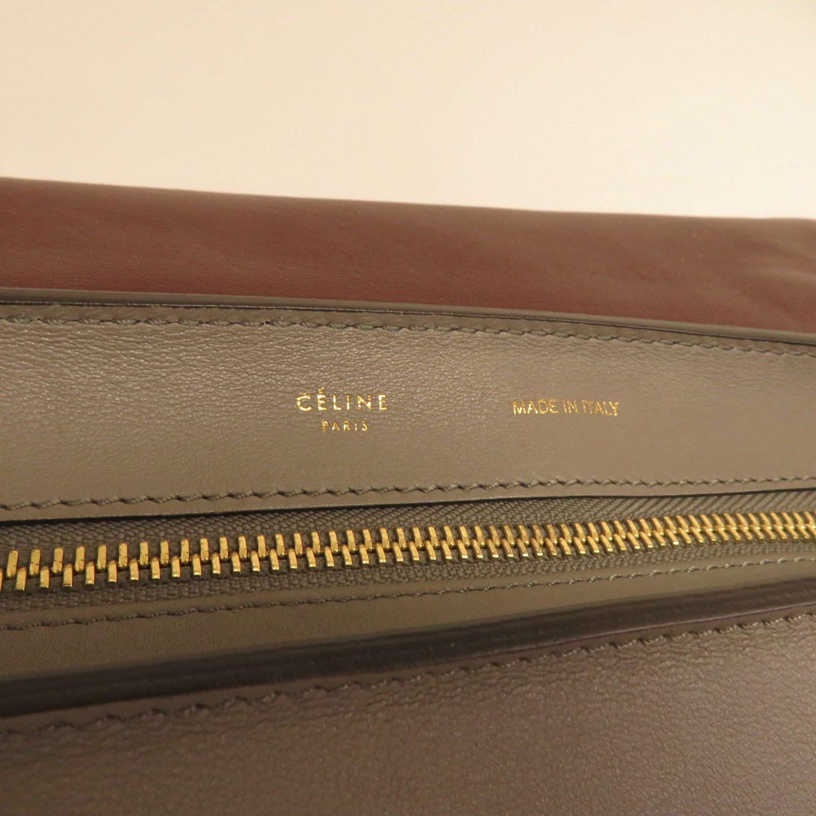 CELINE 【激減優惠】牛皮皮革Trapeze Bag金扣手挽肩背兩用袋灰色