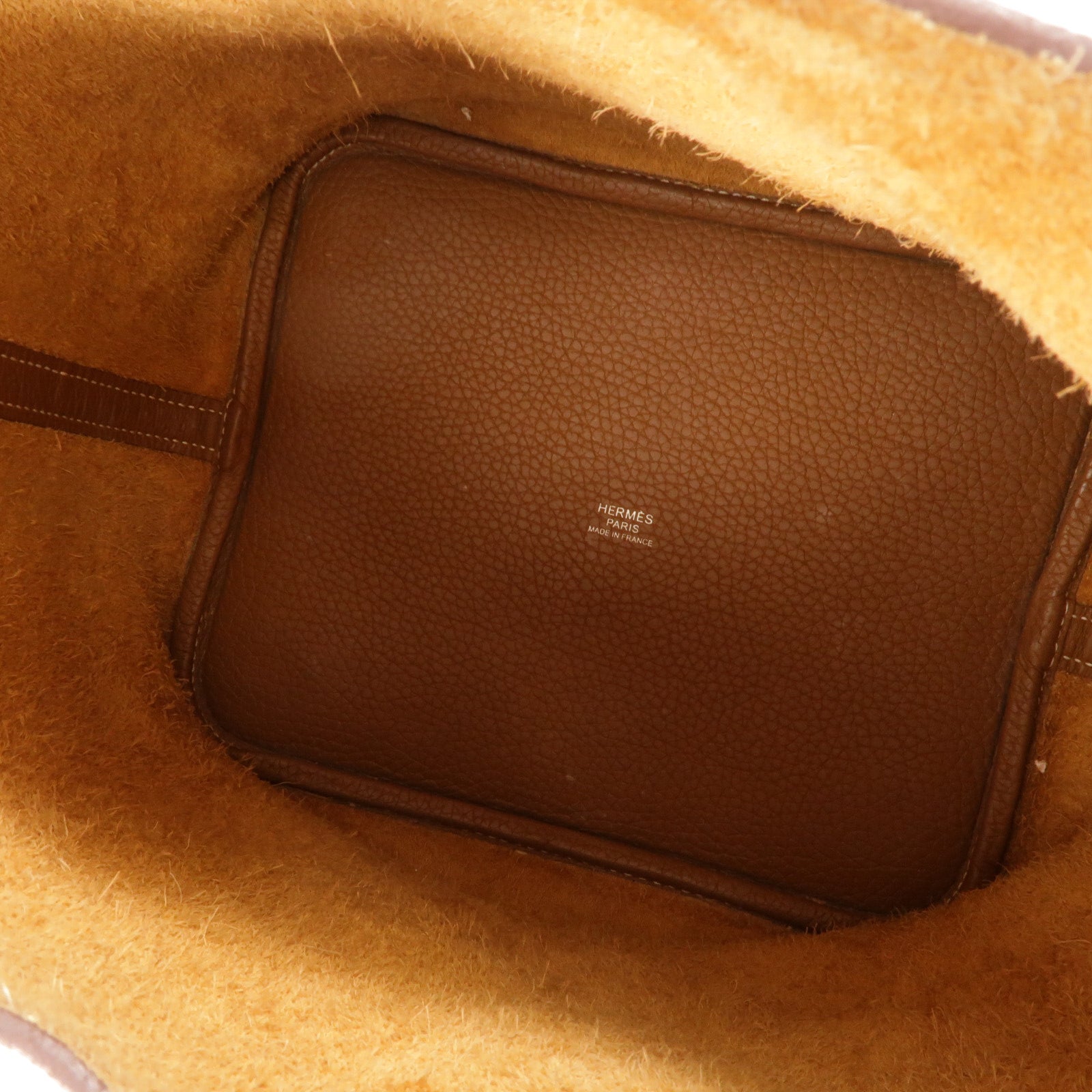 HERMES Clemence皮革Picotin MM手挽袋Gold