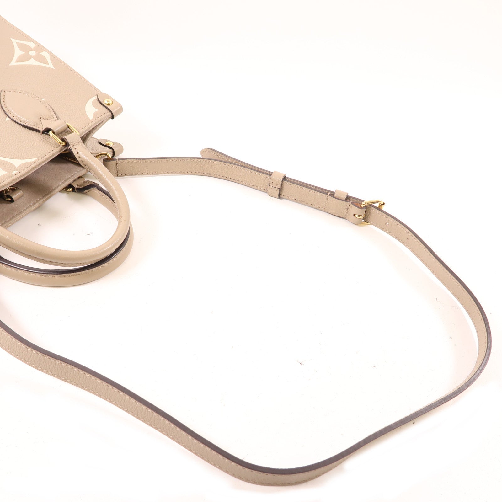LOUIS VUITTON Monogram Empreinte OnTheGo PM金扣手挽肩背兩用袋灰色