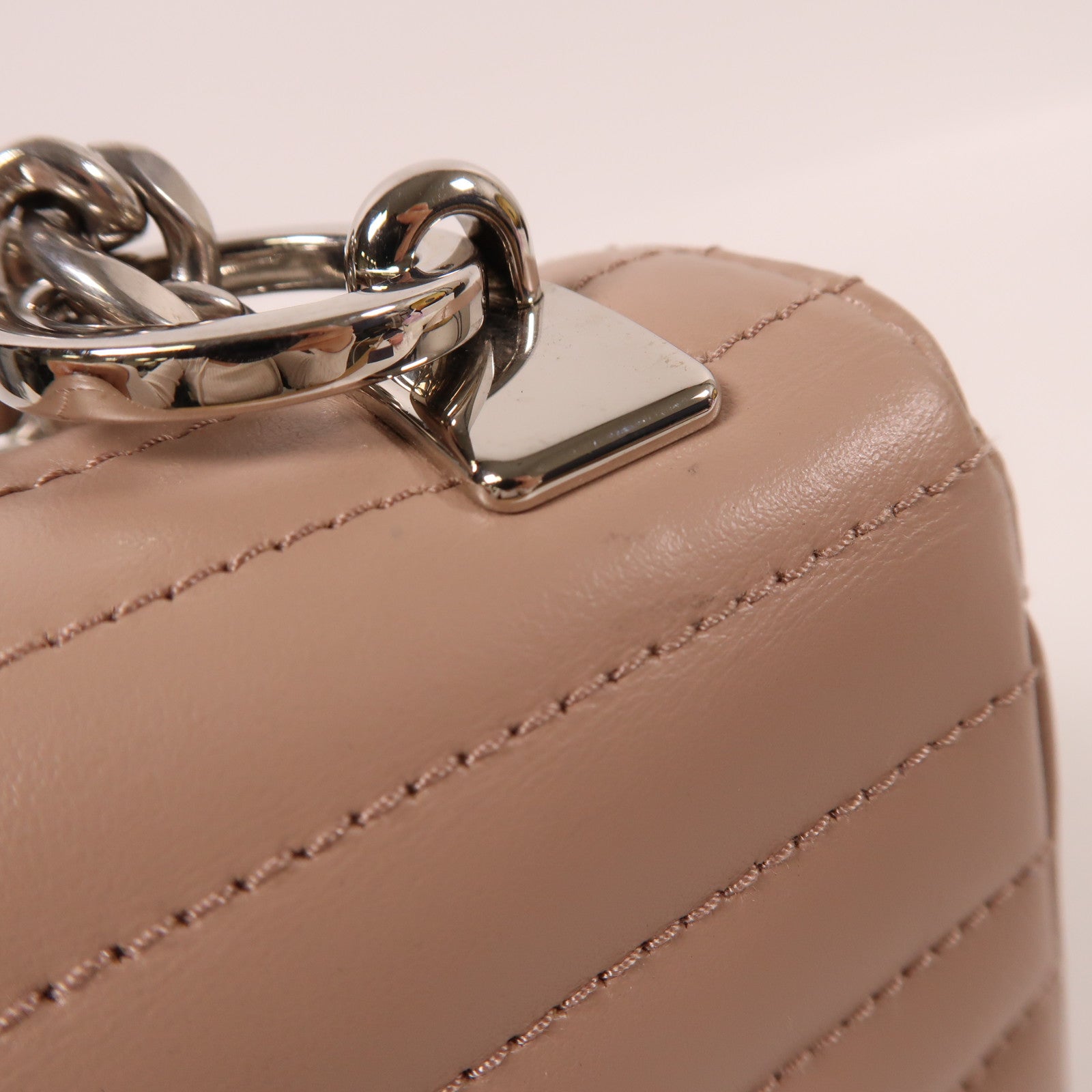 PRADA 羊皮皮革Chain Shoulder銀扣鏈帶肩背袋