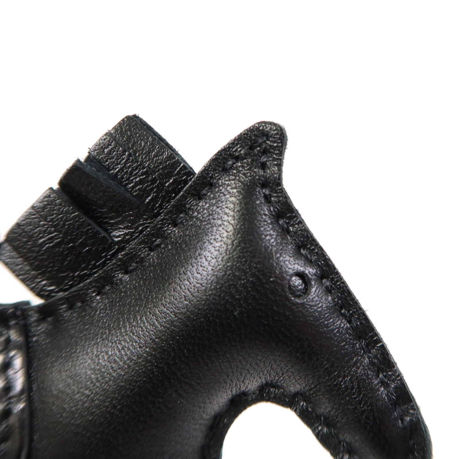 HERMES Swift皮革Rodeo掛飾黑色