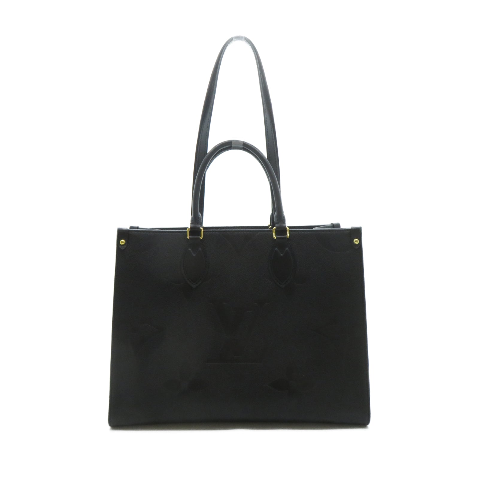 LOUIS VUITTON **【激減優惠】牛皮皮革On The Go MM金扣手挽肩背兩用袋黑色