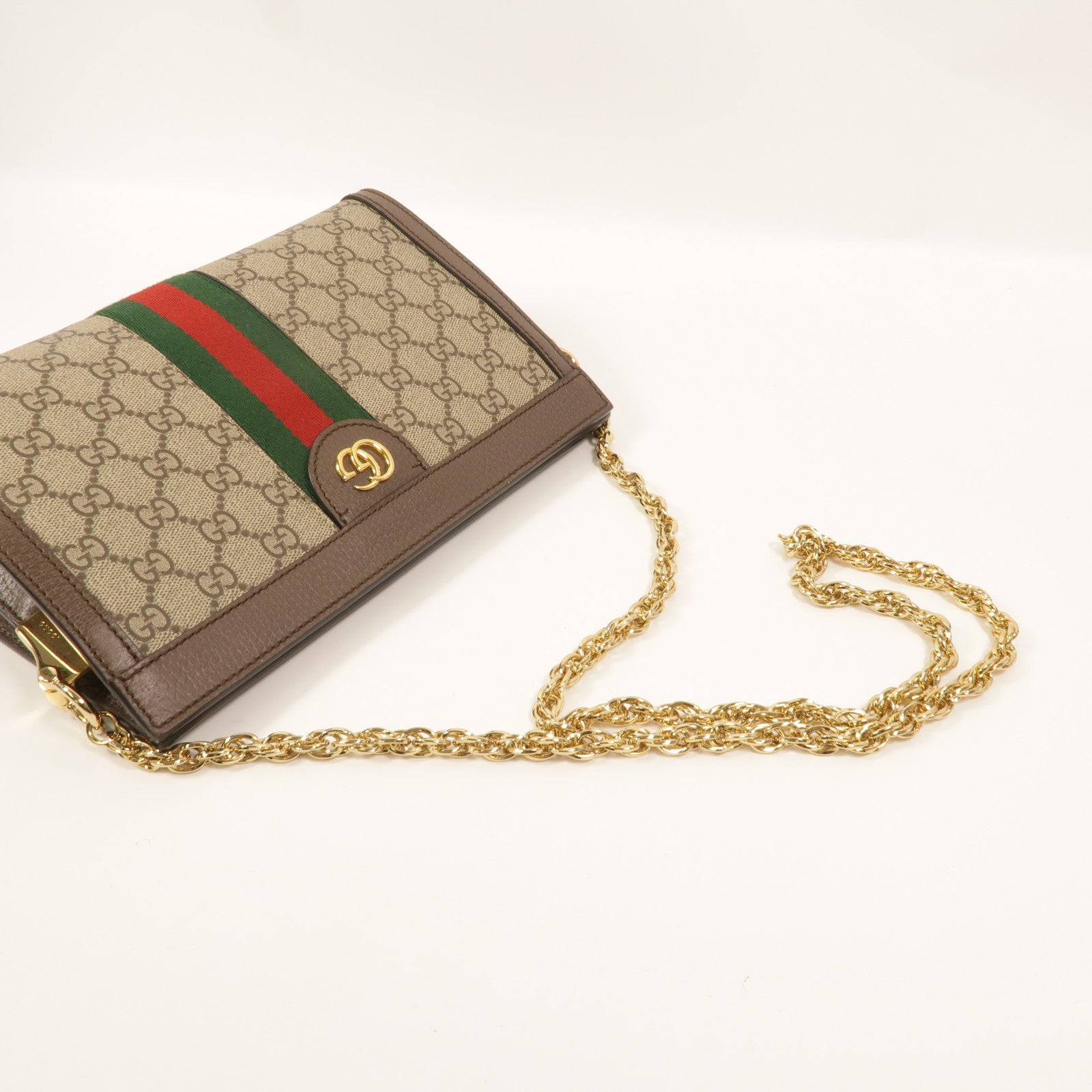 GUCCI 塗層帆布Ophidia GG Small鏈帶肩背袋