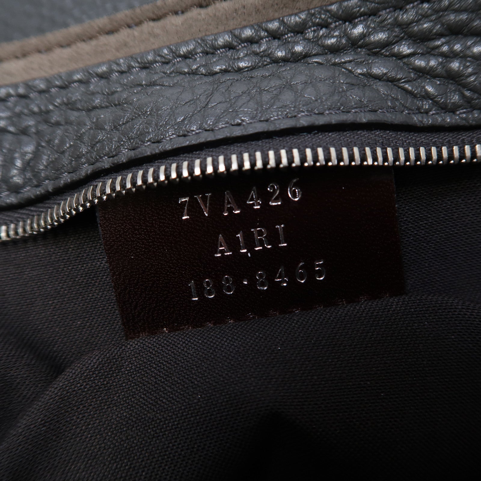 FENDI 牛皮皮革Tote Bag銀扣肩背袋灰色