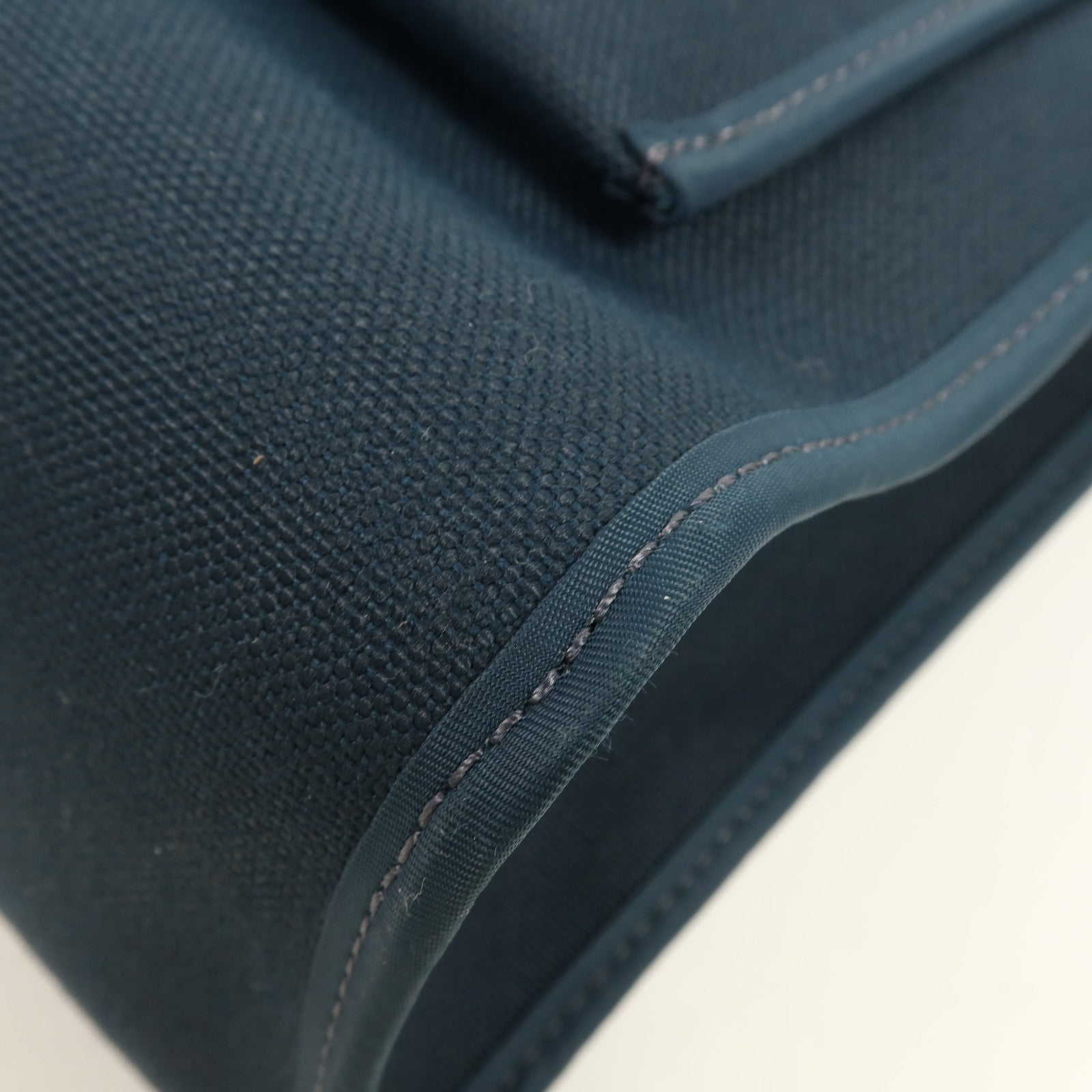 HERMES 帆布Herbag PM銀扣手挽肩背兩用袋Bleu Ocean