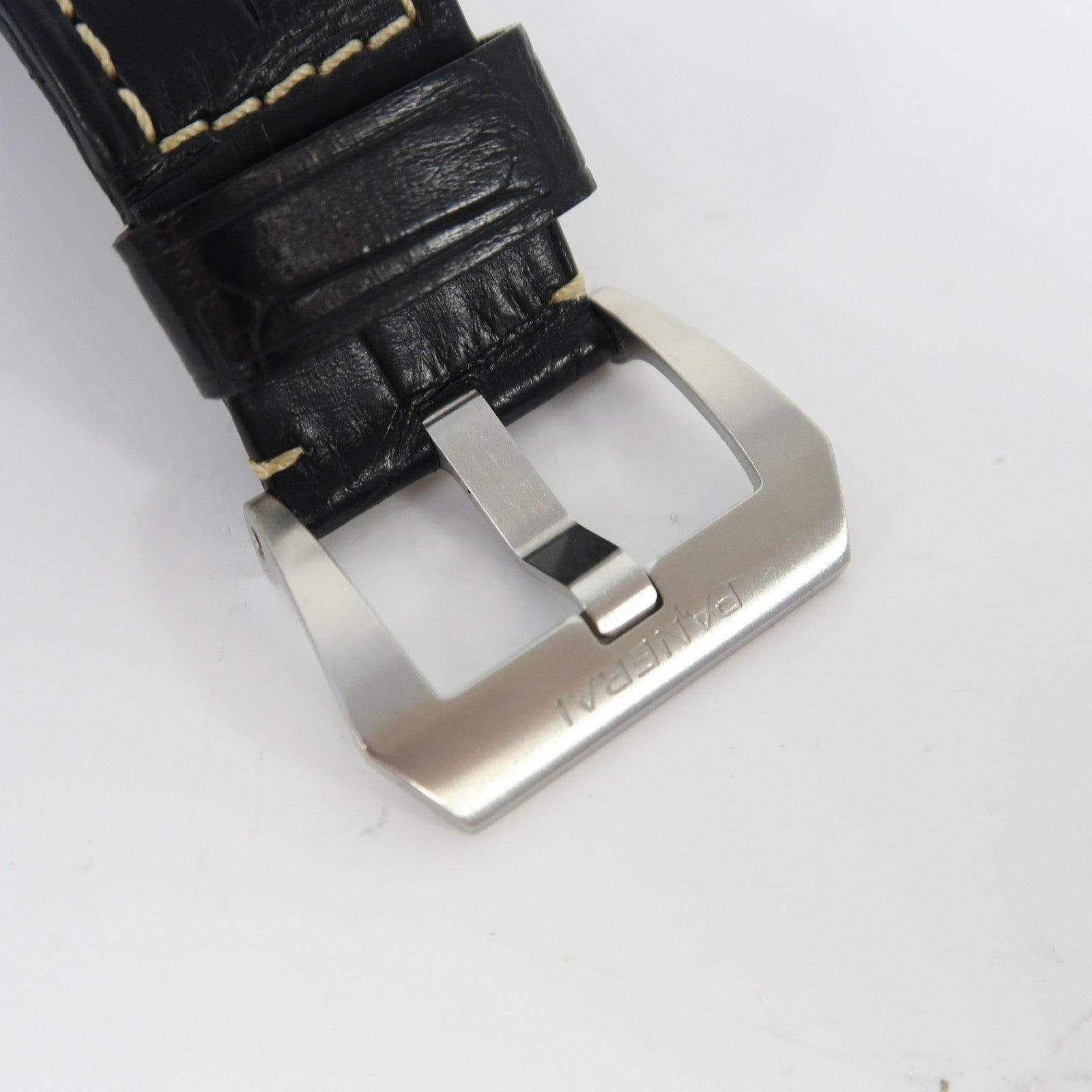 PANERAI Luminor Marina不鏽鋼/皮革帶手錶自動機芯黑色