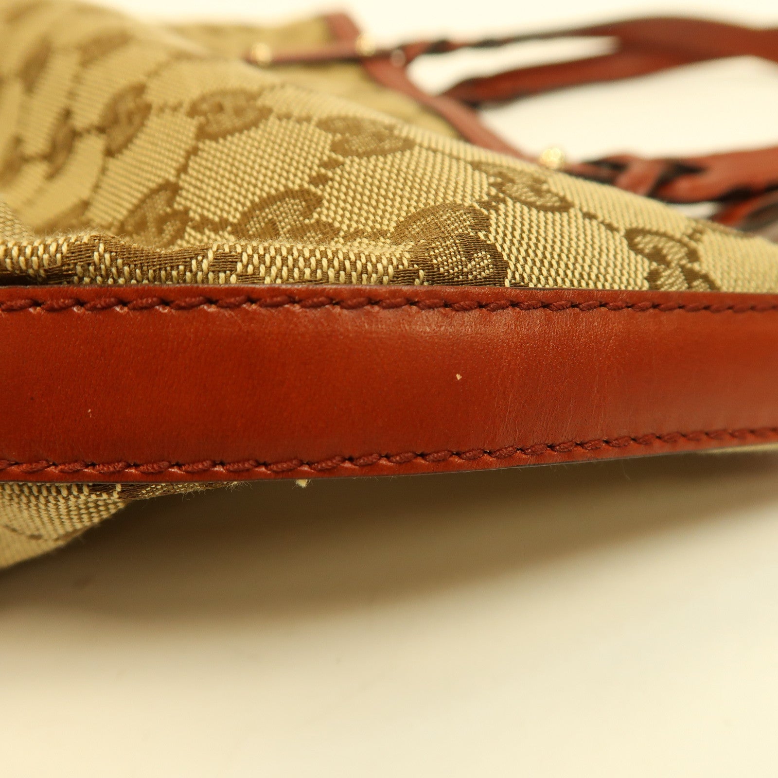 GUCCI 帆布Shoulder Bag金扣肩背袋啡色