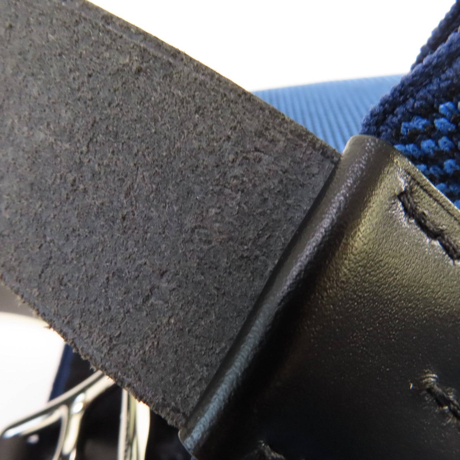HERMES 【激減優惠】Jacquard帆布Etriviere MM Dynamo Shoulder Bag銀扣肩背袋藍色/黑色