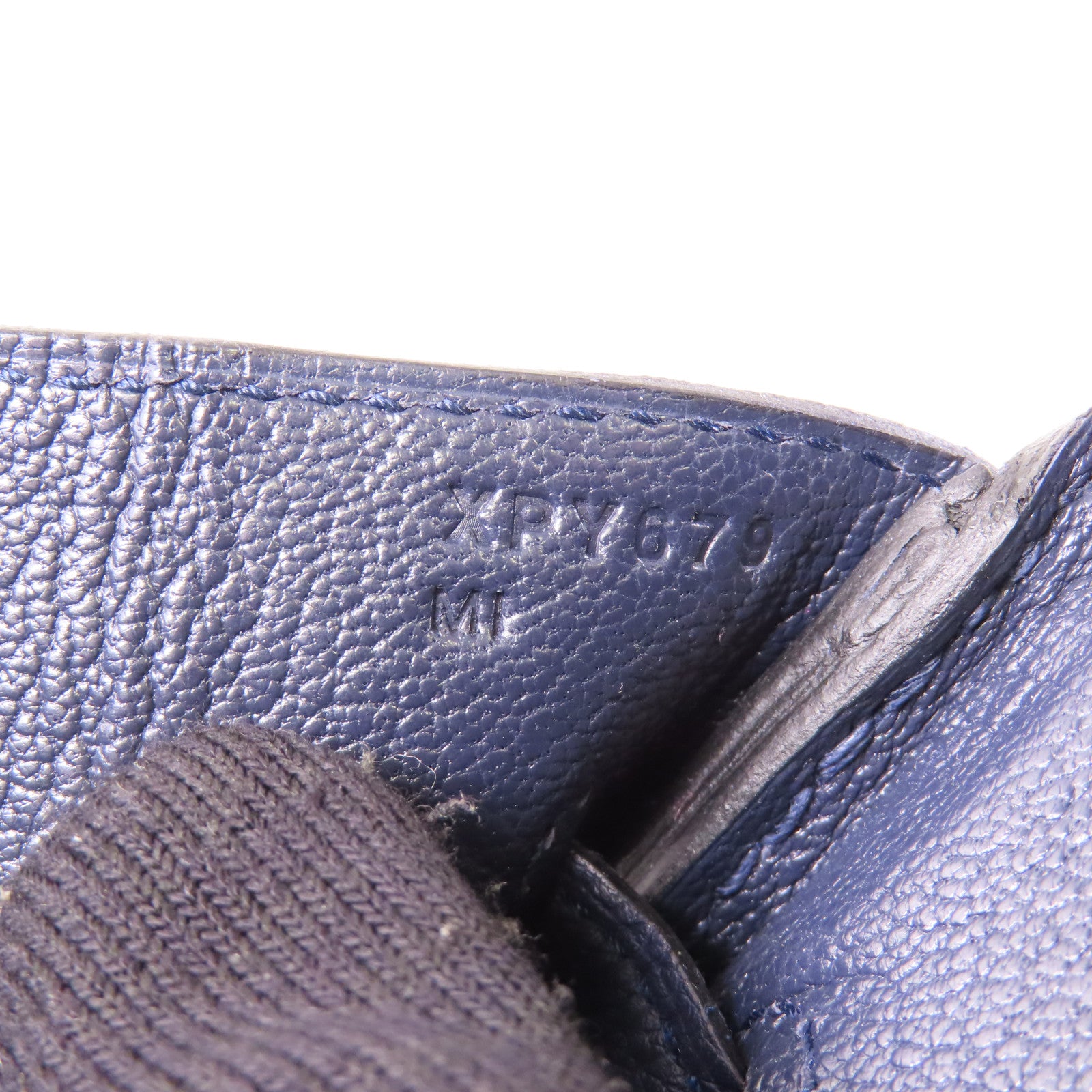 HERMES Clemence皮革Birkin 30金扣手挽袋Bleu Nuit