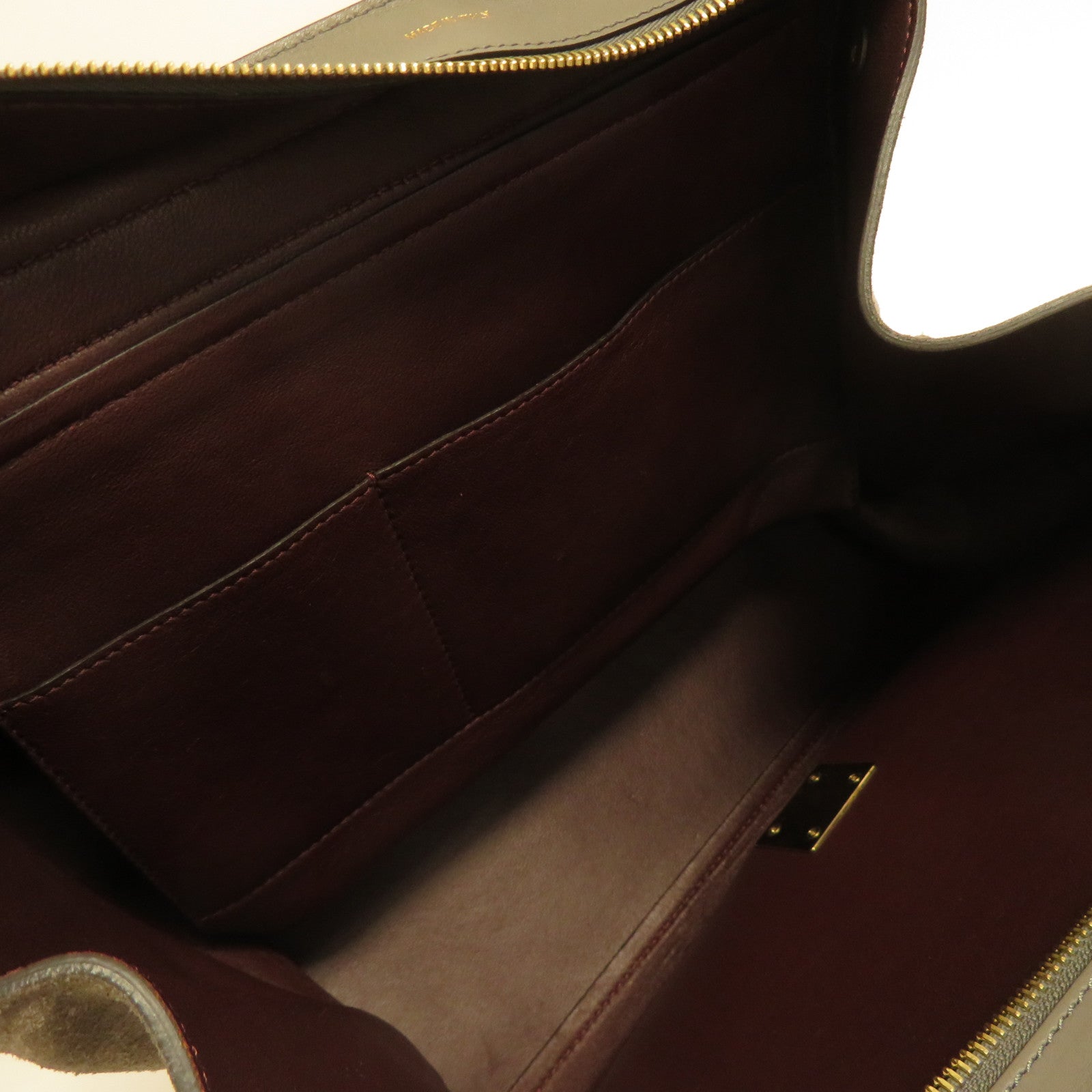 CELINE 【激減優惠】牛皮皮革Trapeze Bag金扣手挽肩背兩用袋灰色