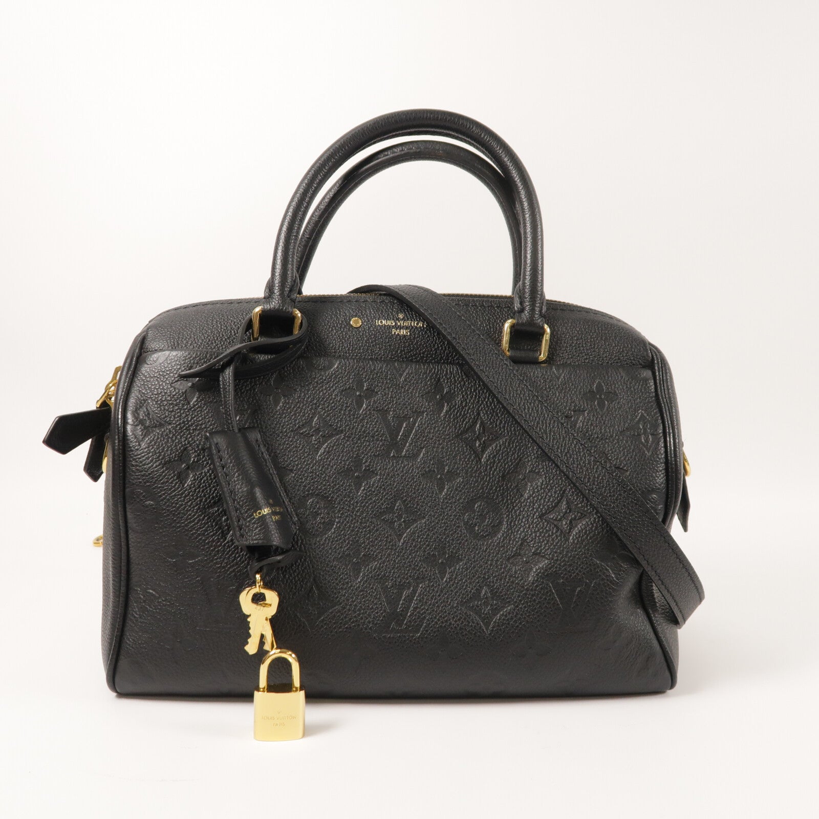 LOUIS VUITTON Monogram Empreinte Speedy Bandouliere 25金扣手挽肩背兩用袋
