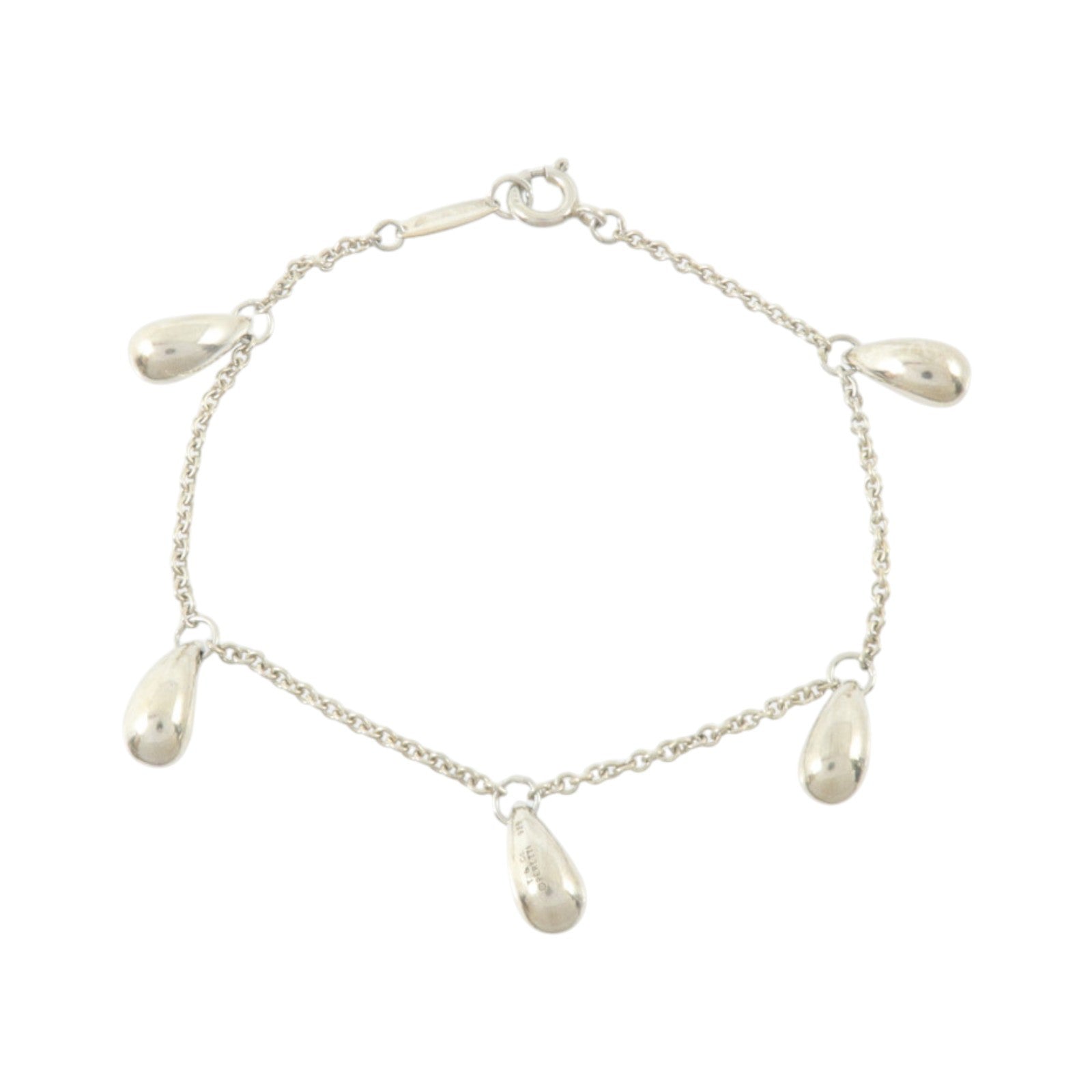 TIFFANY＆CO 925純銀Elsa Peretti Teardrop 5 Bracelet手鏈