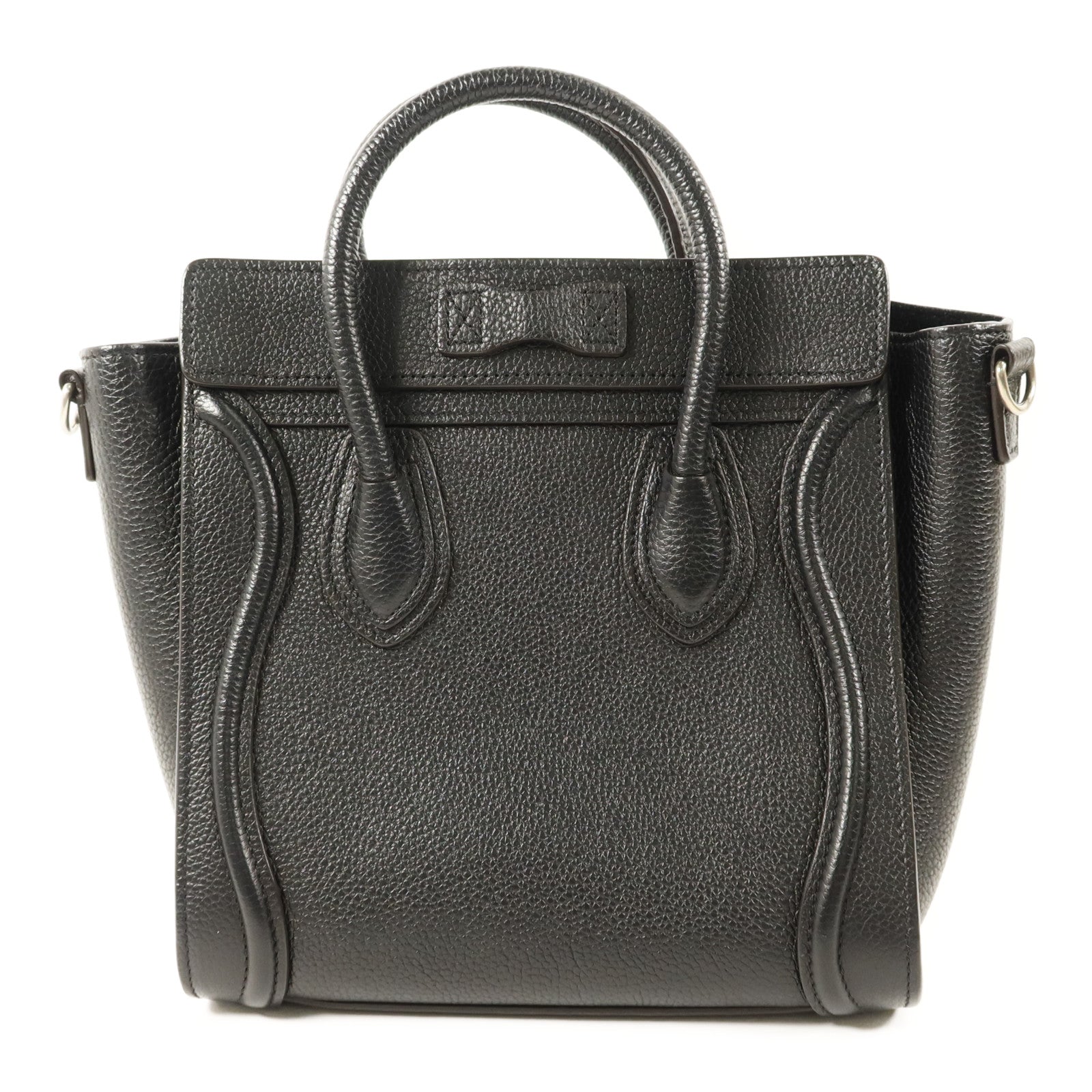 CELINE 牛皮皮革Nano Luggage銀扣手挽肩背兩用袋