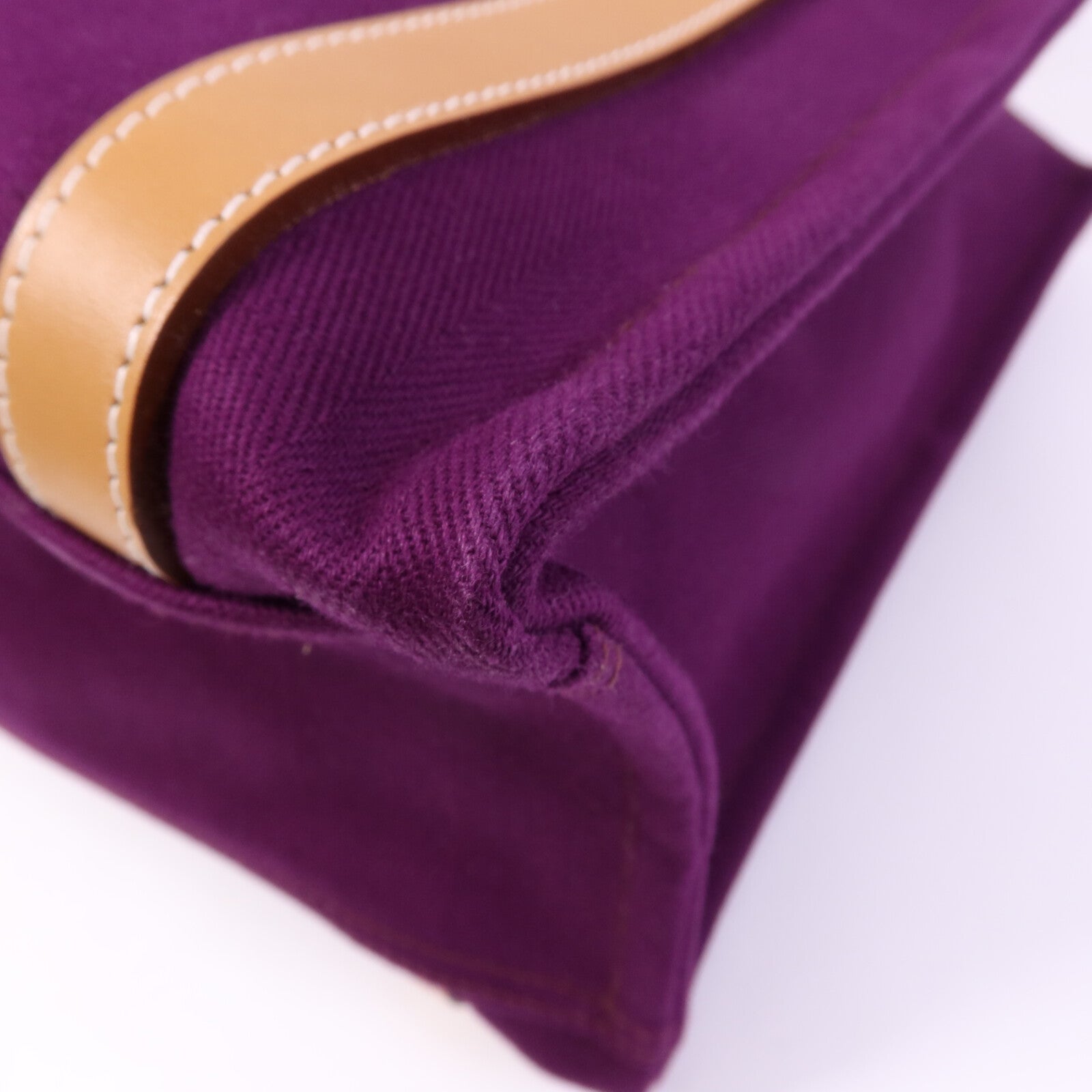 HERMES 帆布Cabalicol銀扣肩背袋Anemone