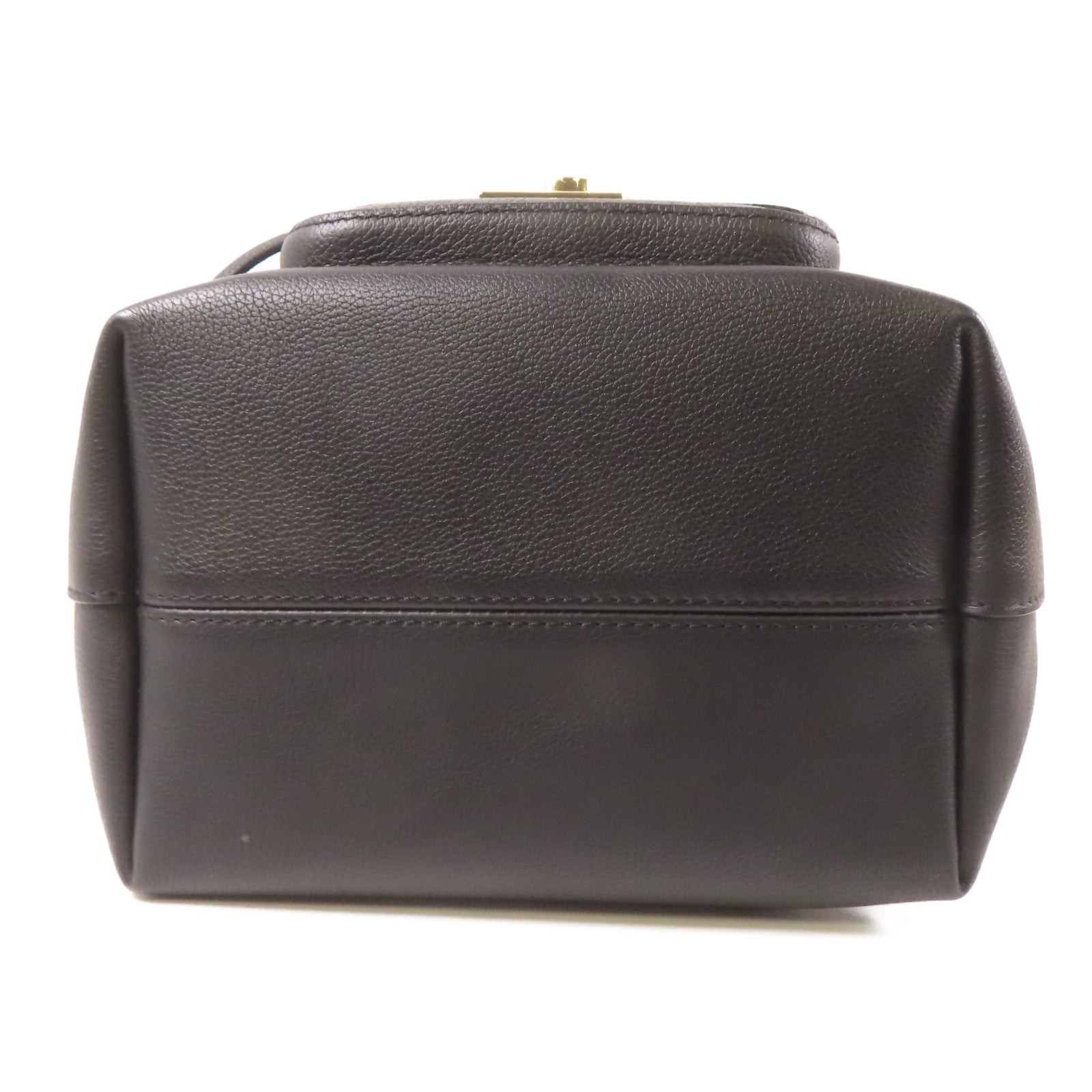LOUIS VUITTON 牛皮皮革Lockme Bucket金扣手挽肩背兩用袋黑色