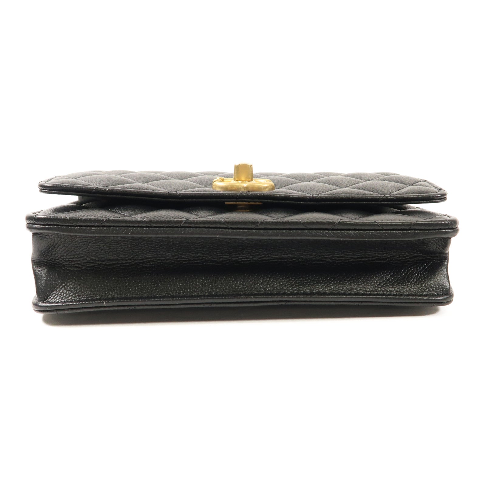 CHANEL 牛皮皮革Wallet On Chain With Heart Chain金扣鏈帶肩背袋