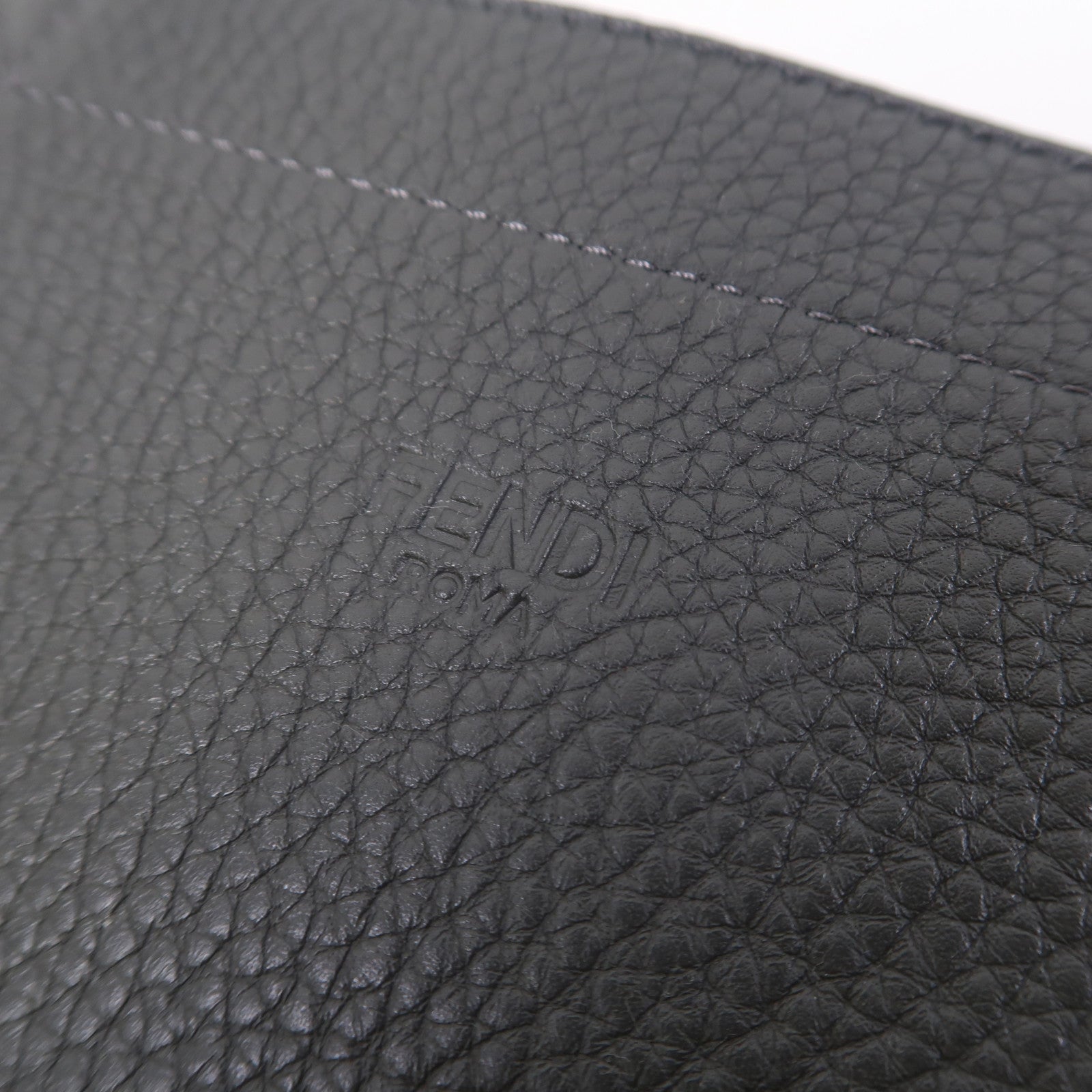 FENDI 牛皮皮革Tote Bag銀扣肩背袋灰色
