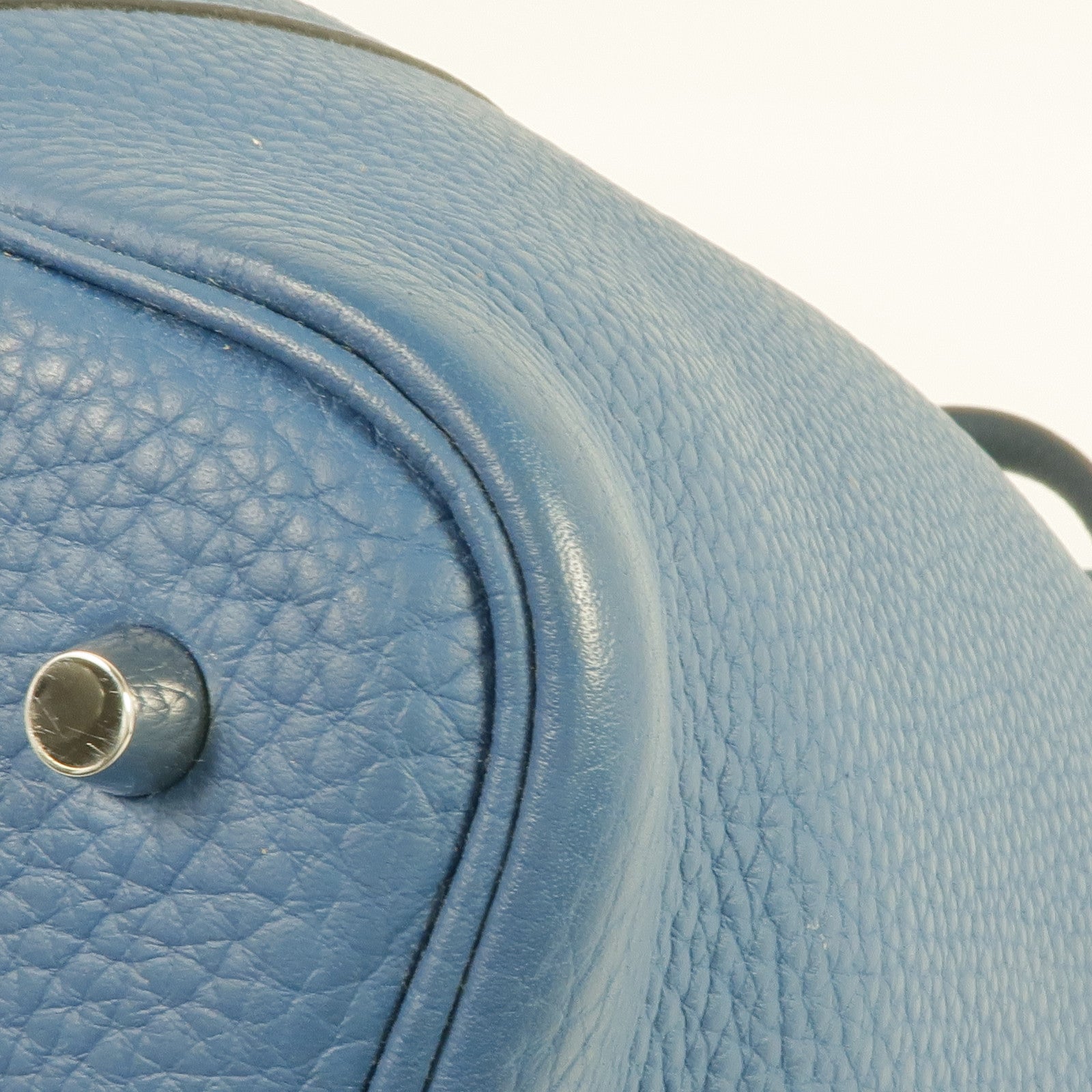 HERMES Clemence皮革Picotin MM銀扣手挽袋Cobalt