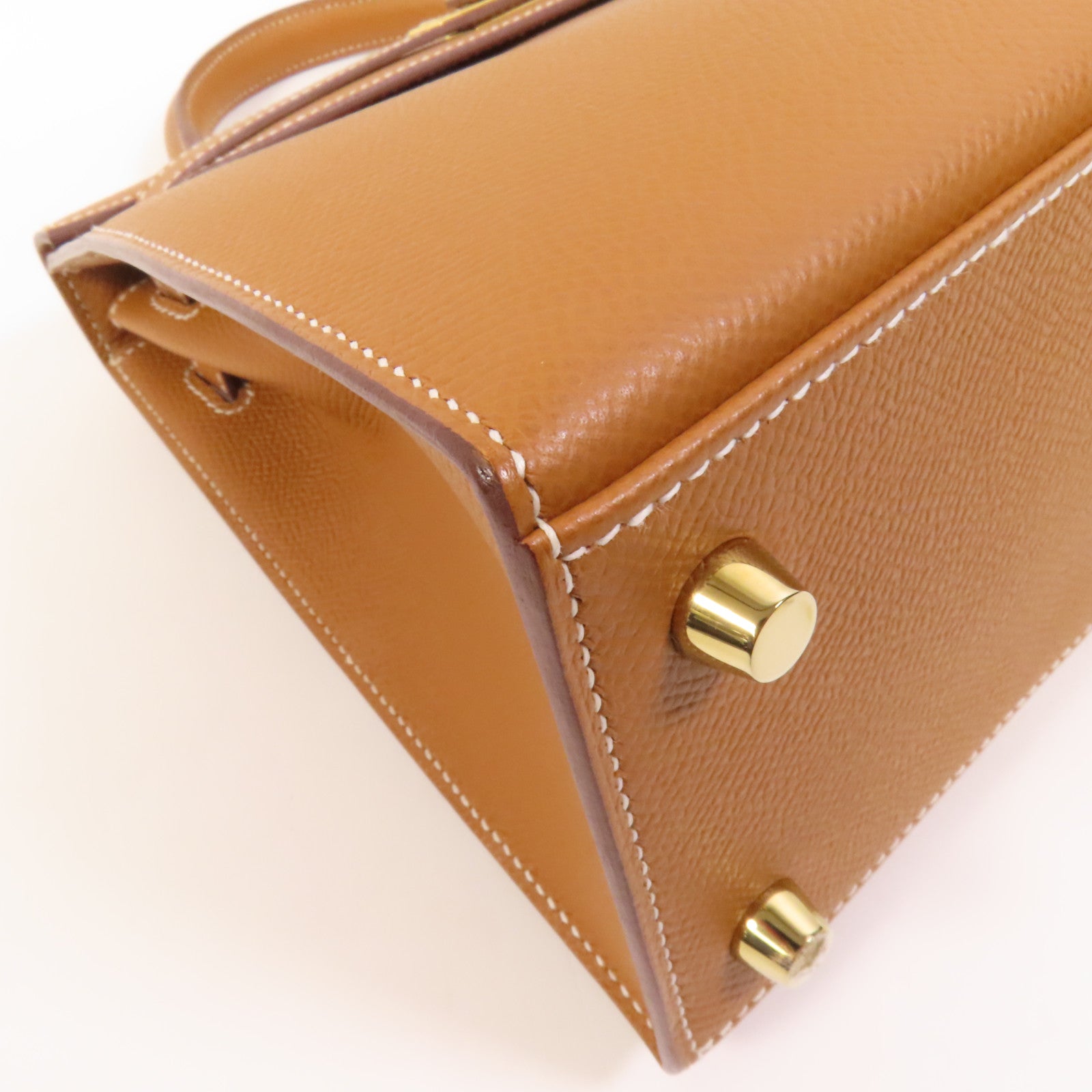 HERMES 【激減優惠】Epsom皮革Kelly 25金扣手挽肩背兩用袋Gold