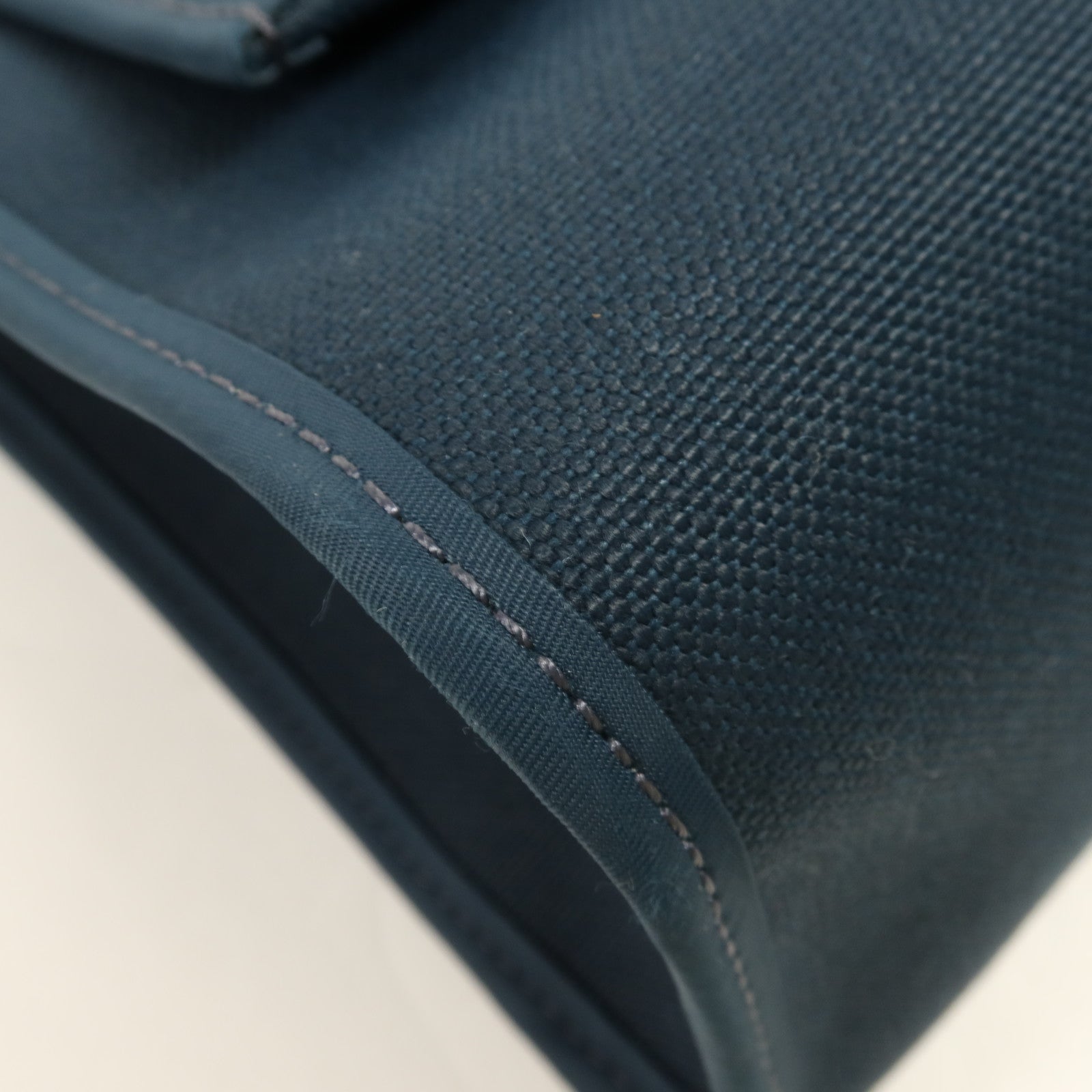 HERMES 帆布Herbag PM銀扣手挽肩背兩用袋Bleu Ocean