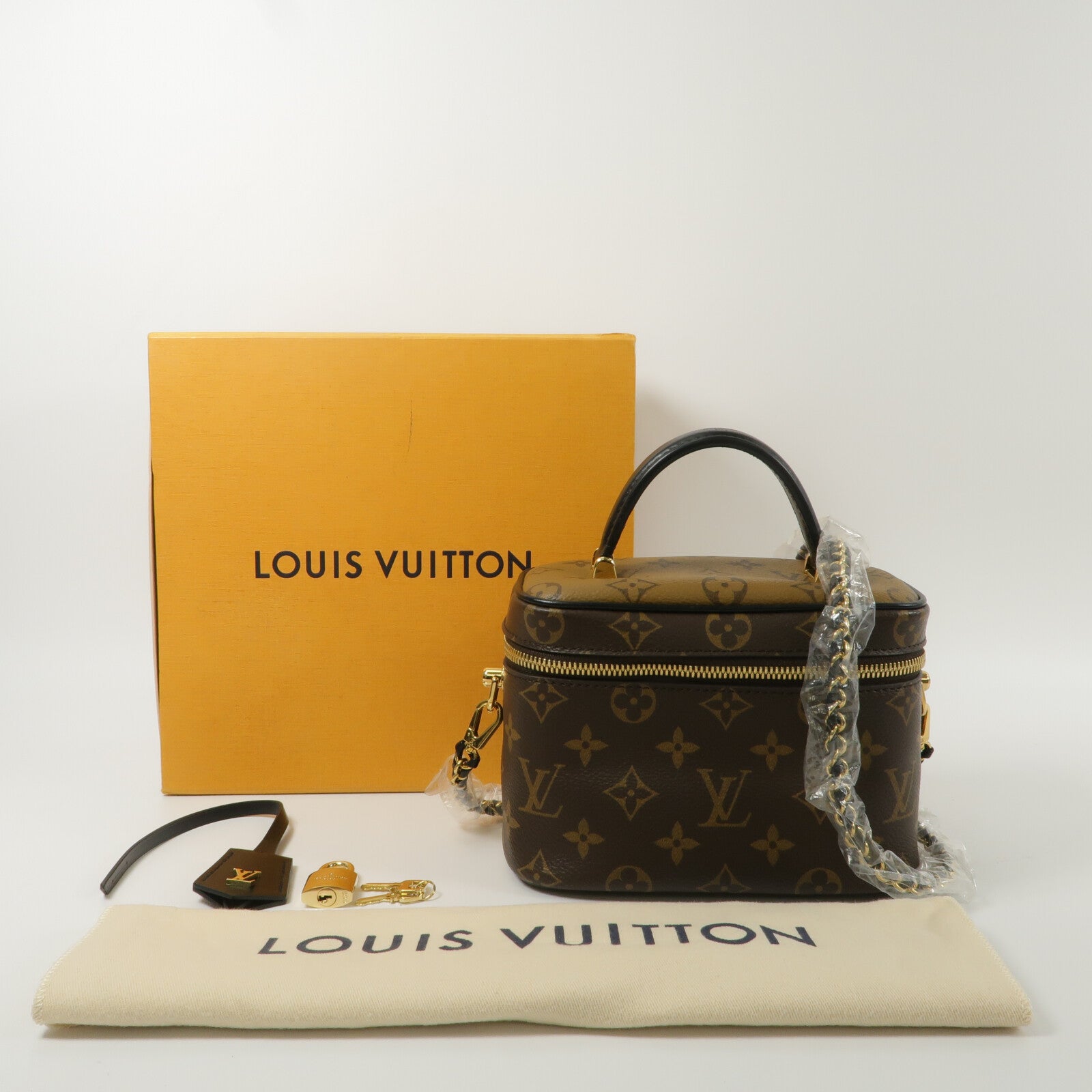 LOUIS VUITTON Monogram Reverse Vanity PM手挽肩背兩用袋