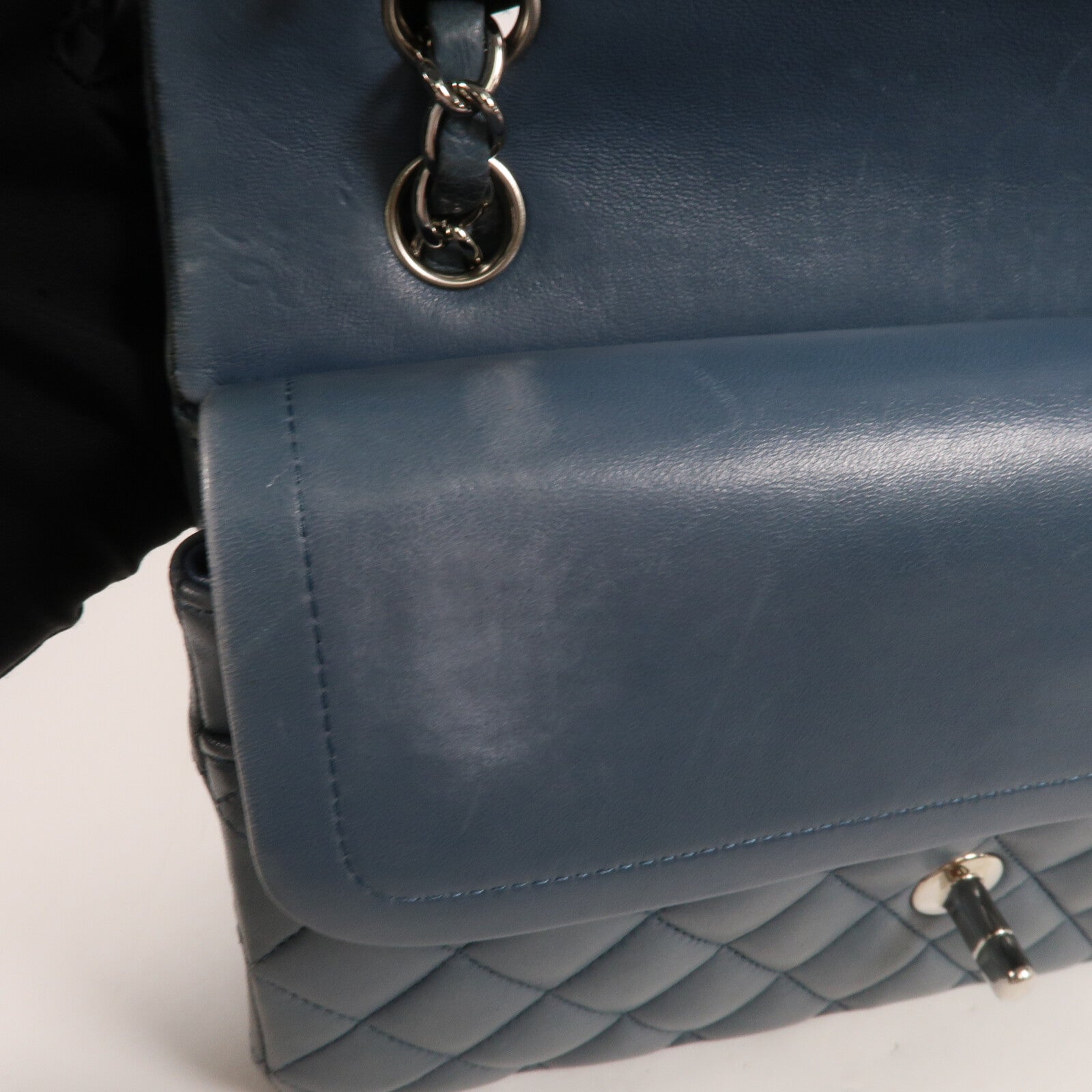 CHANEL 羊皮皮革Classic 25銀扣鏈帶肩背袋