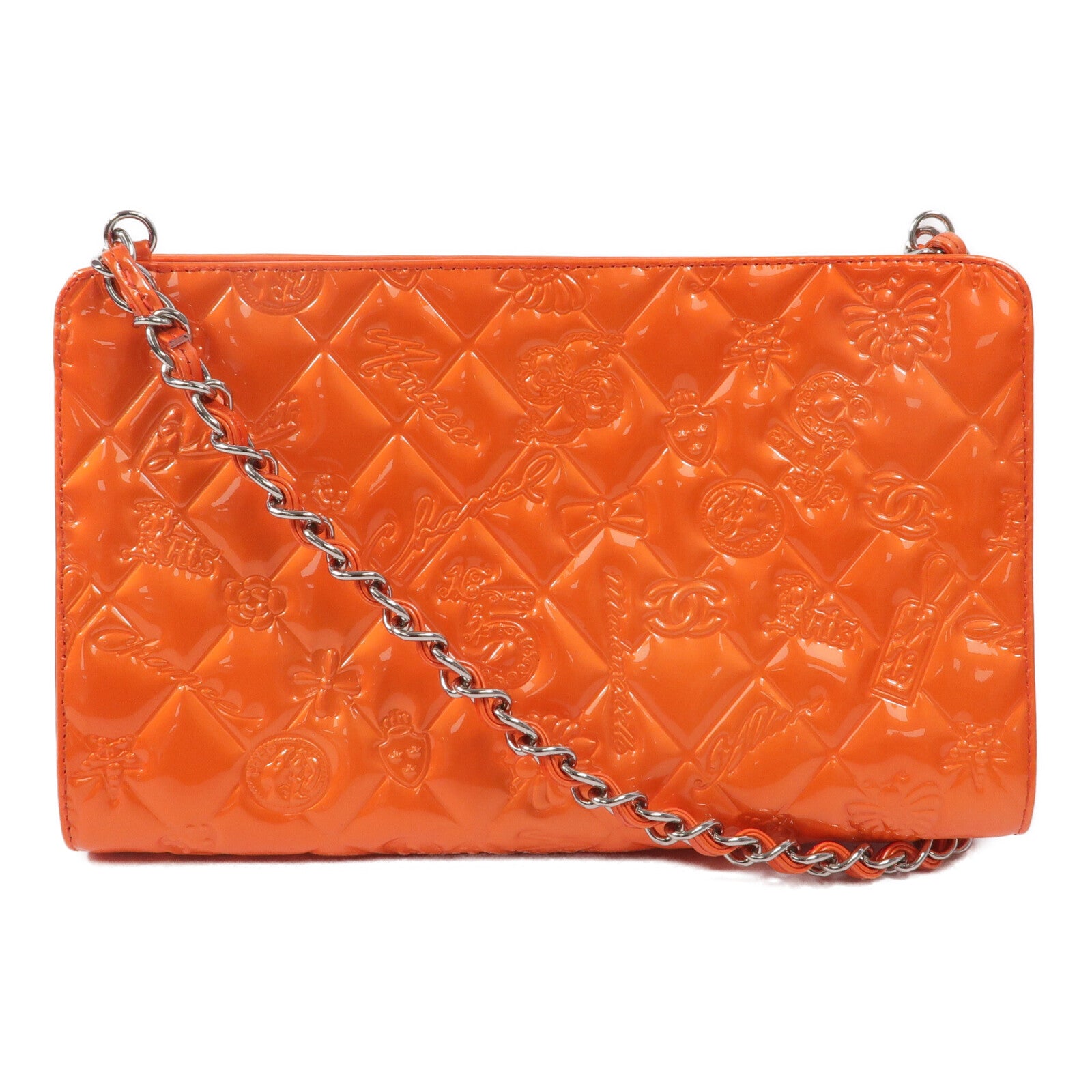CHANEL 漆皮皮革Chain Shoulder鏈帶肩背袋